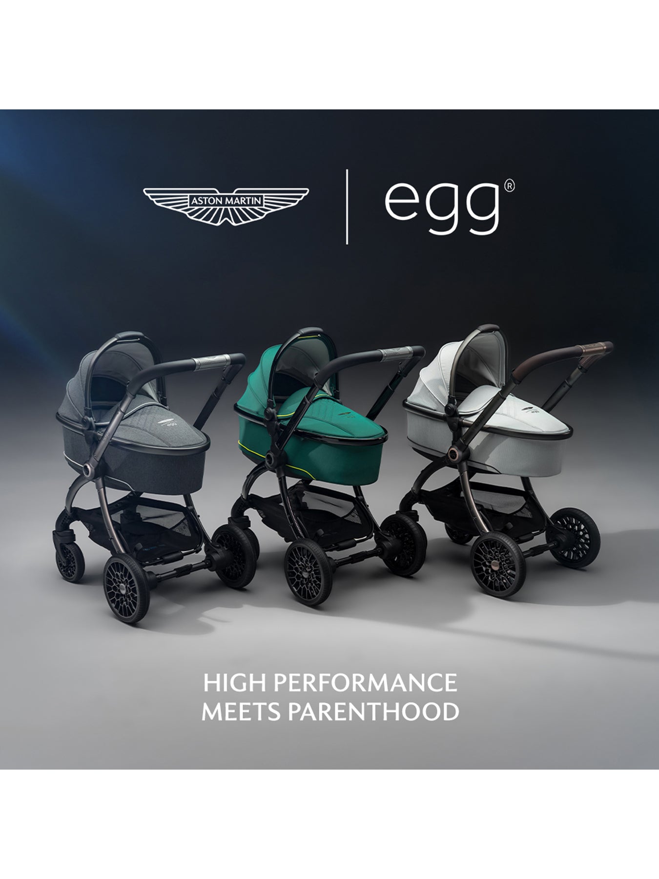 Luxury Egg3 x Aston Martin Stroller & Carrycot Set in Classic Grey – Limited Edition