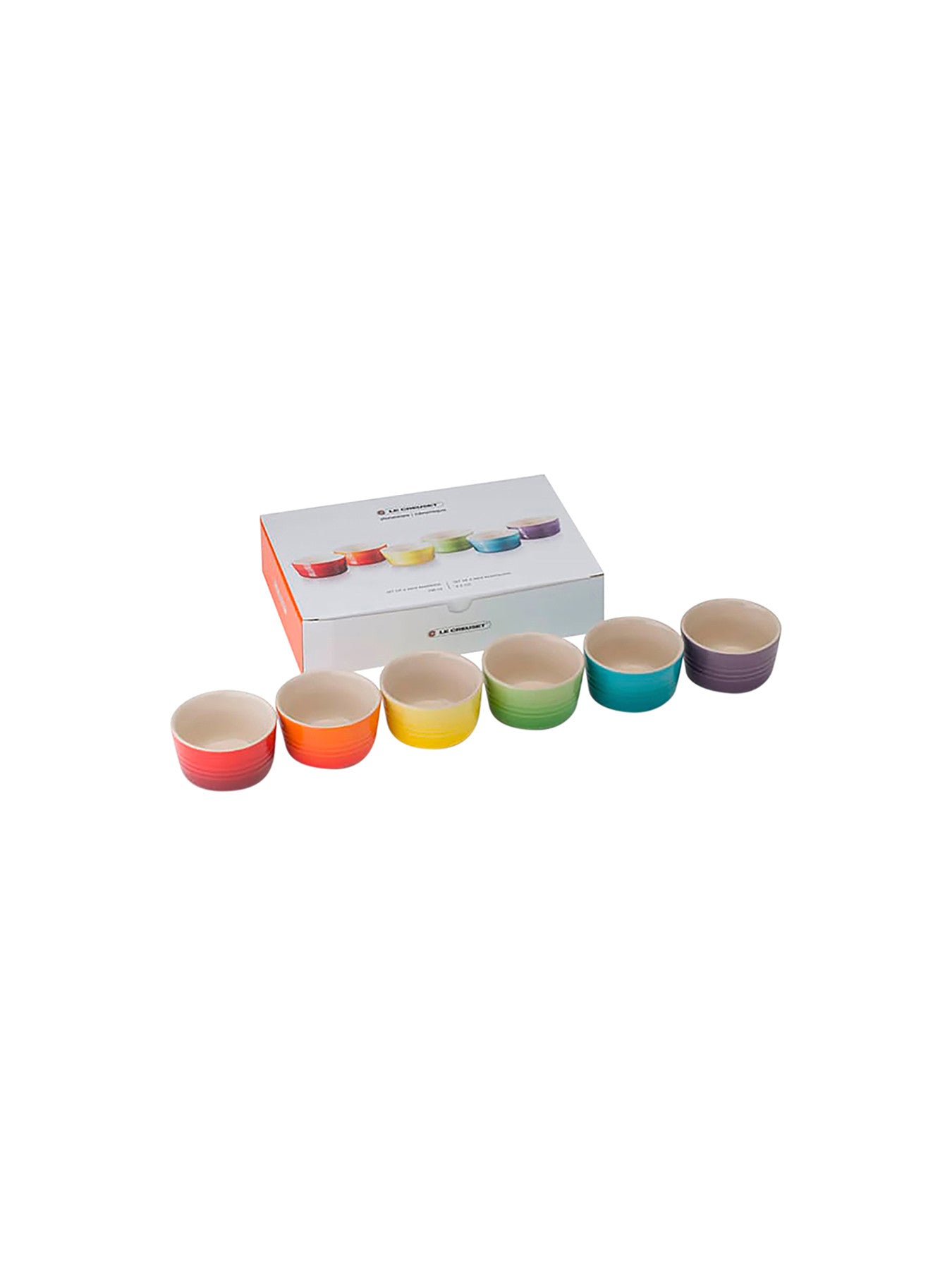 Stoneware mini Ramekins Set of 6 Rainbow