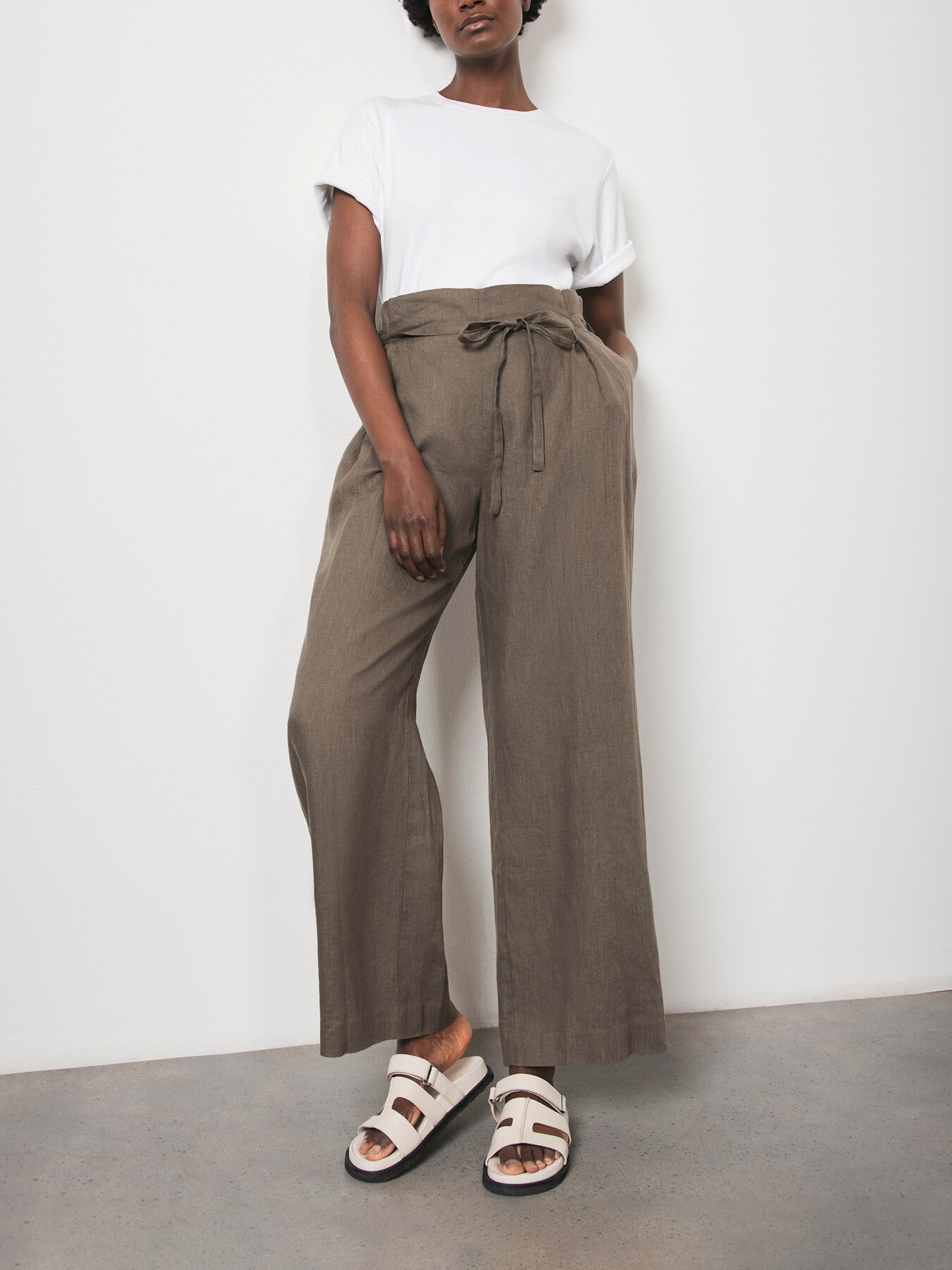 Linen Belted Trousers