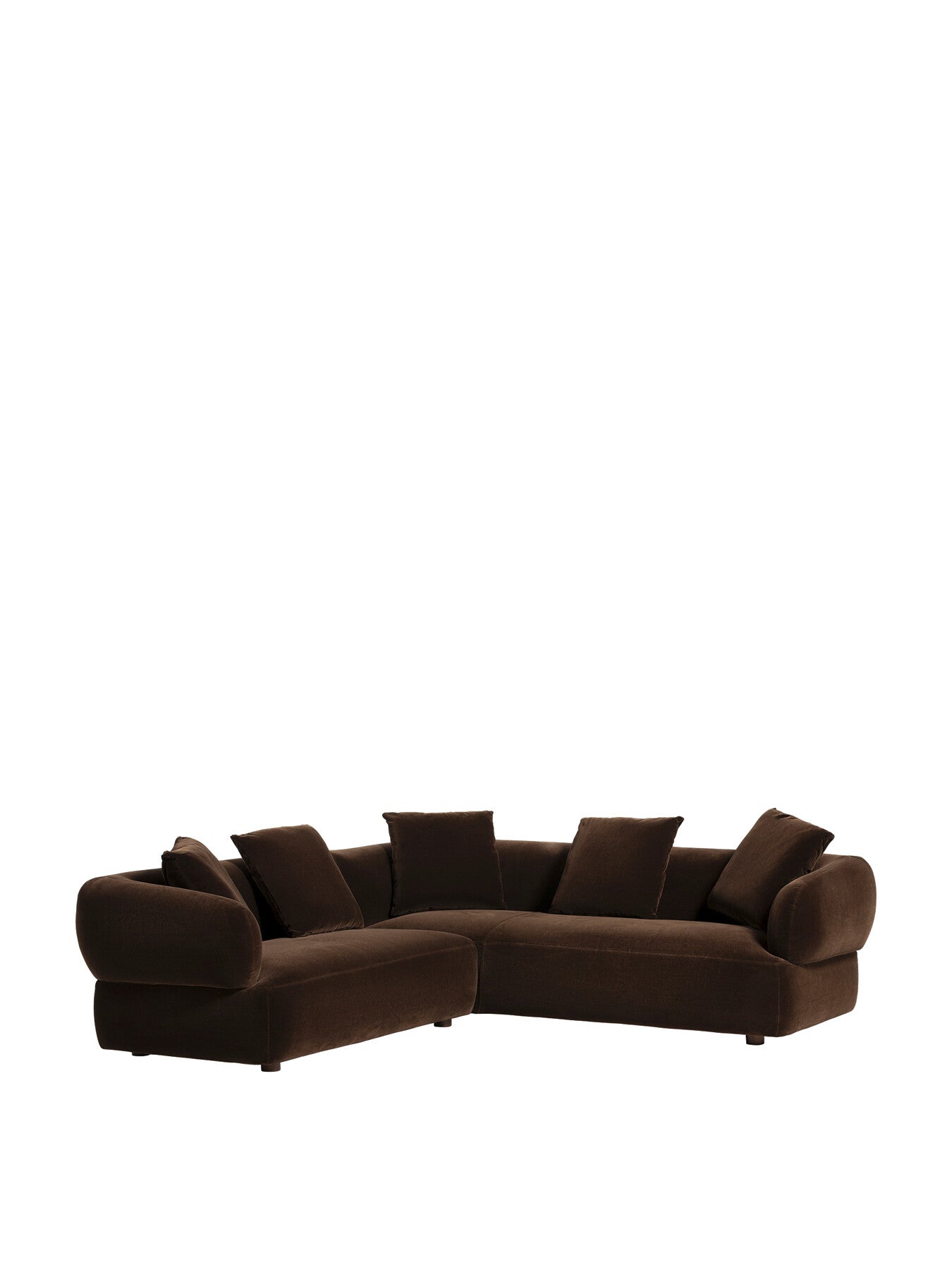 Brown Blume Brown Fabric Corner Sofa