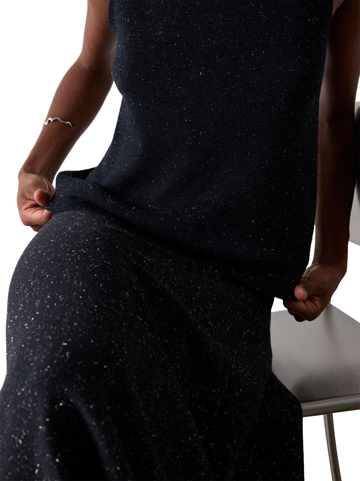 Annie Sparkle Knit Midi Skirt