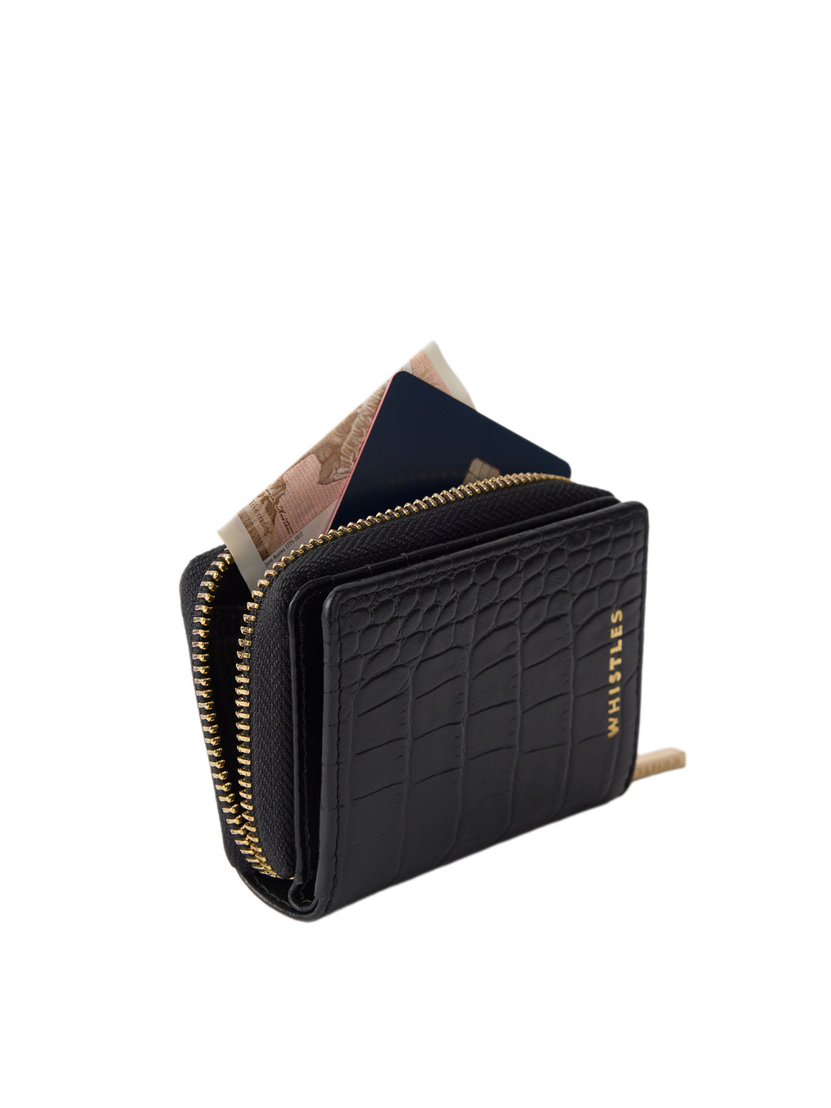 Shiny Croc Koa Compact Purse