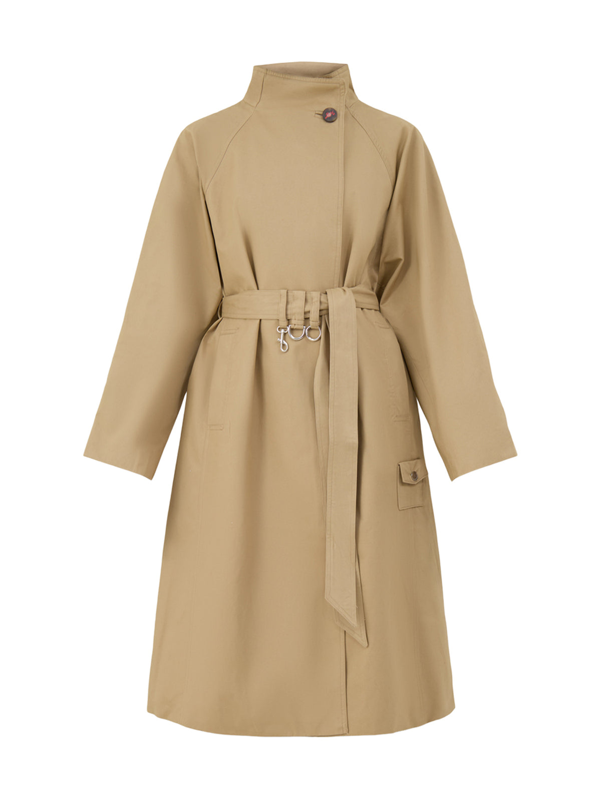 Jasmine Organic Cotton Checked Trench Rain coat Tan