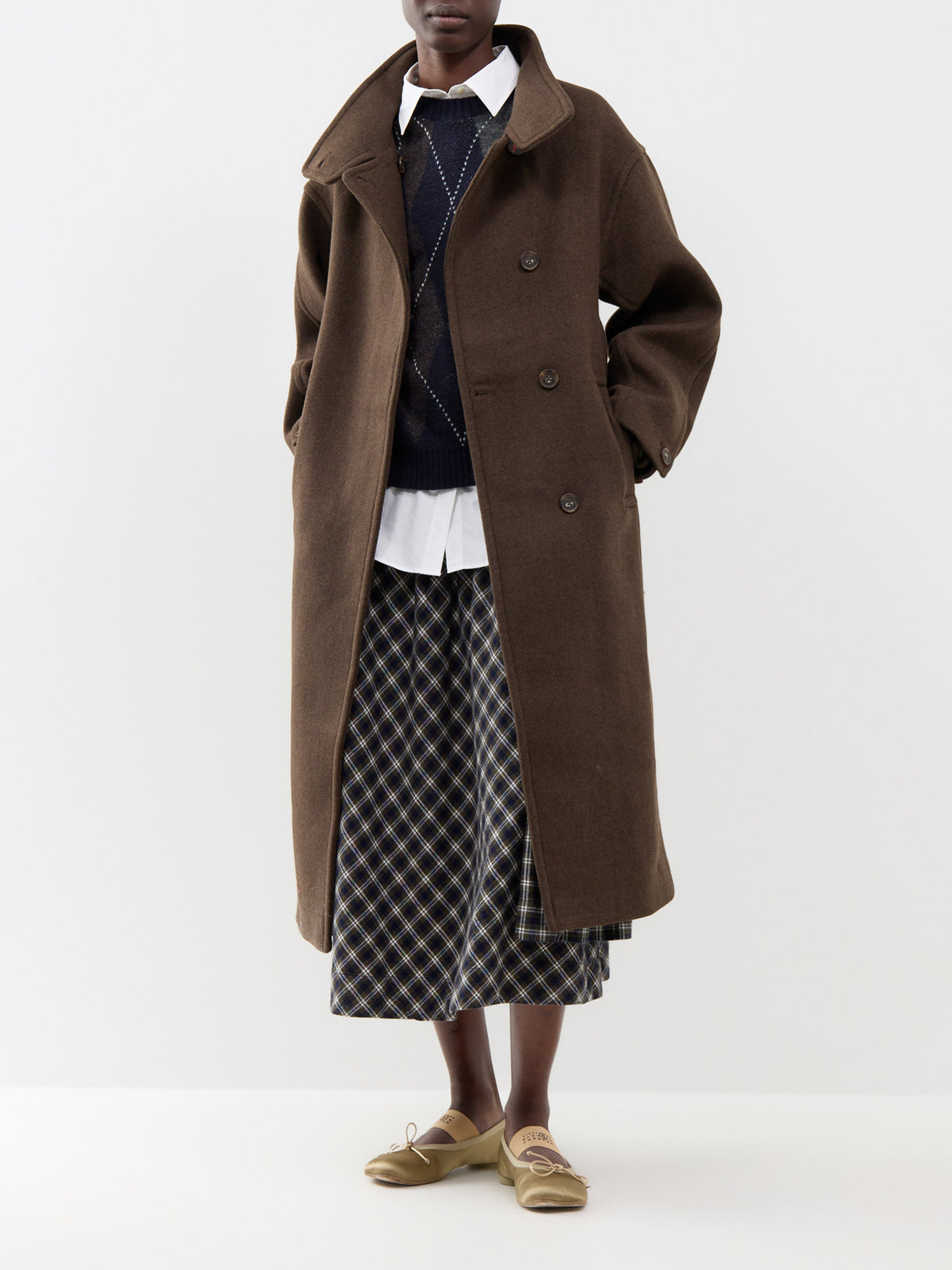 Agnes Wool Blend Coat Chocolate Brown