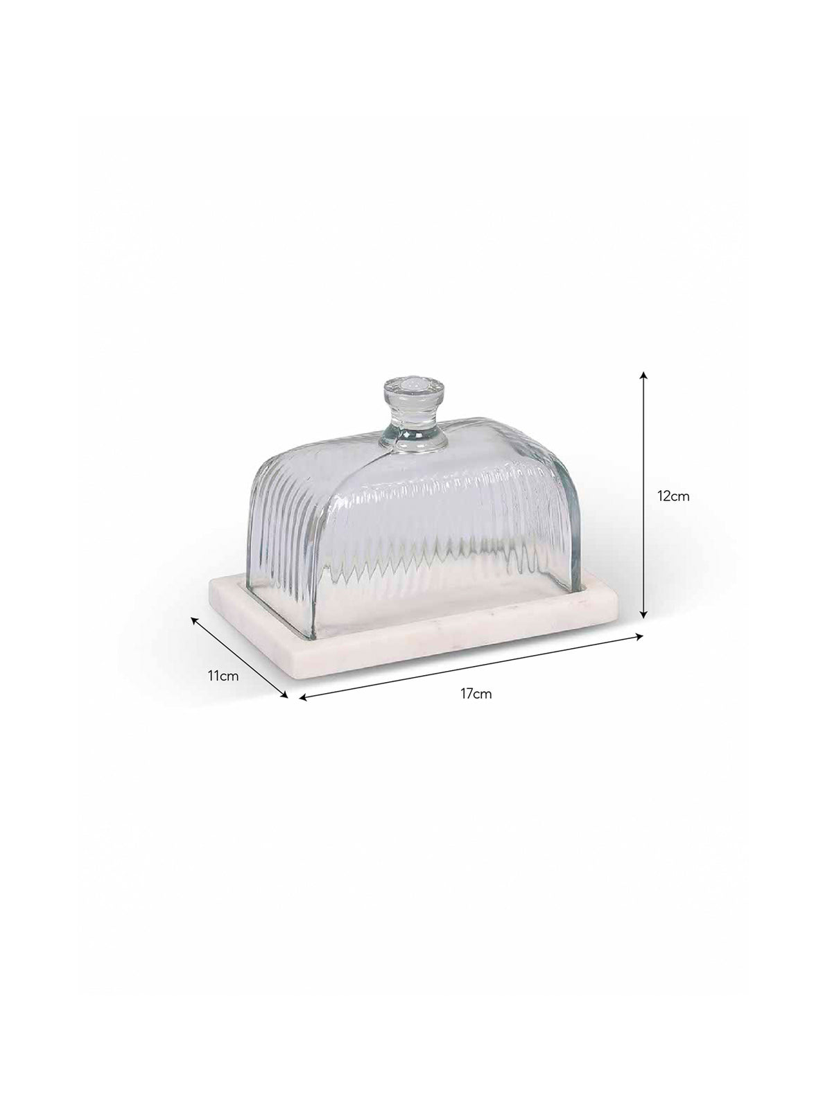 Brompton Marble and Glass Butter Dish