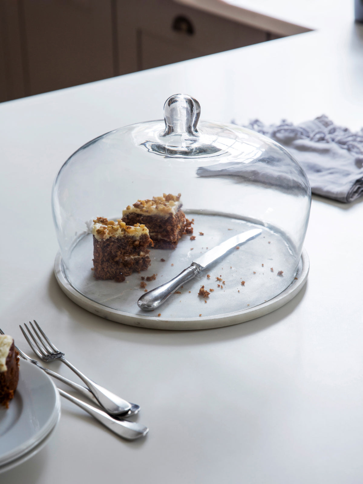 Brompton Marble and Glass Cake Dome