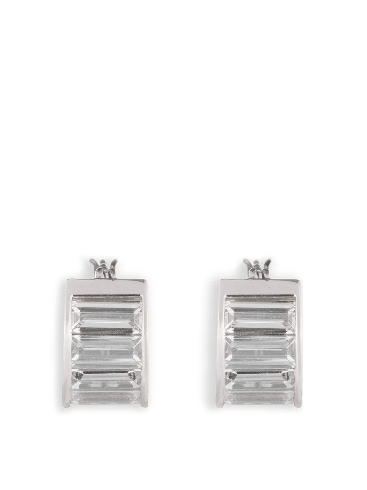 Cubic Zirconia Baguette Hoop Earrings