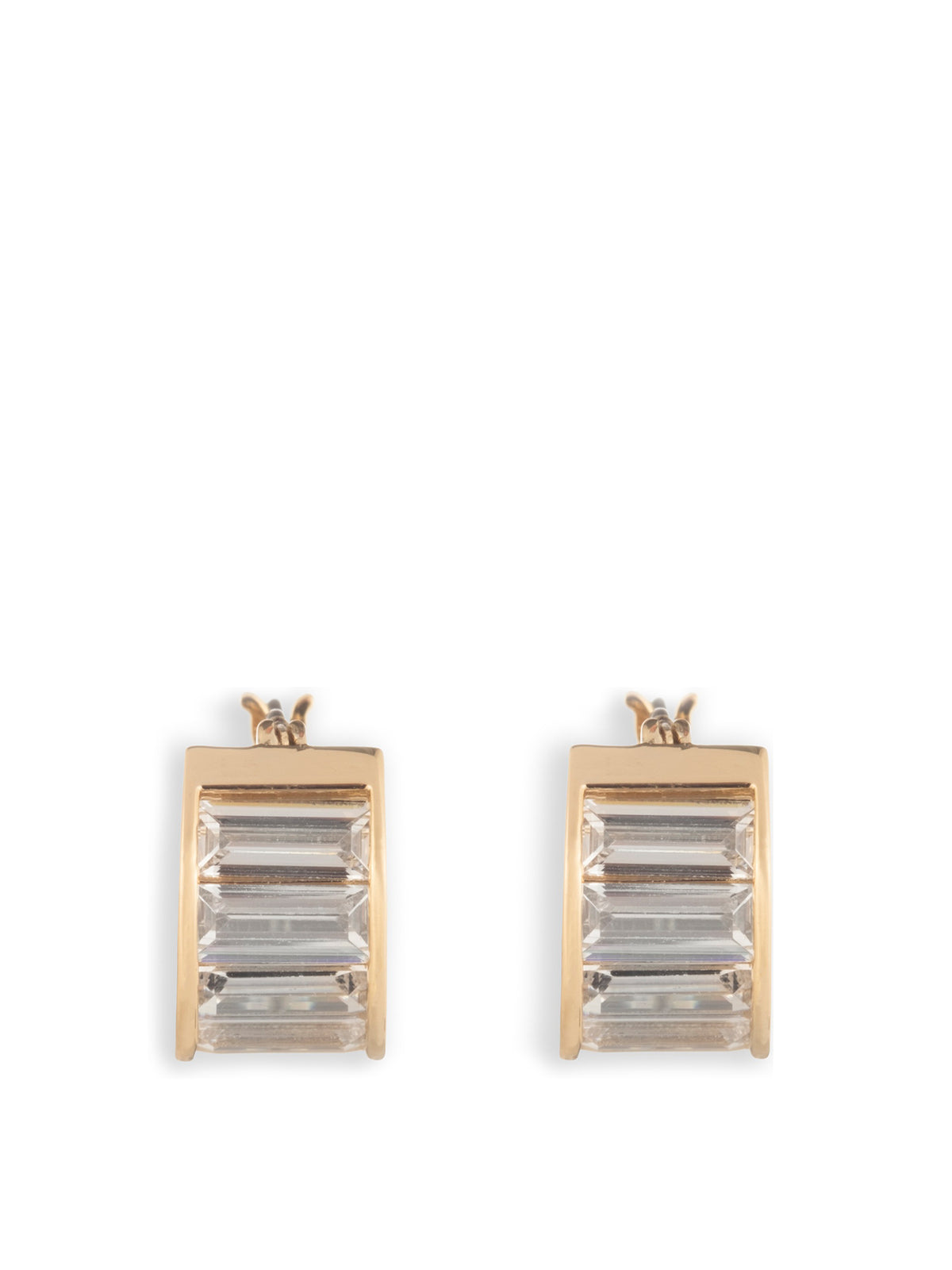 Cubic Zirconia Baguette Hoop Earrings