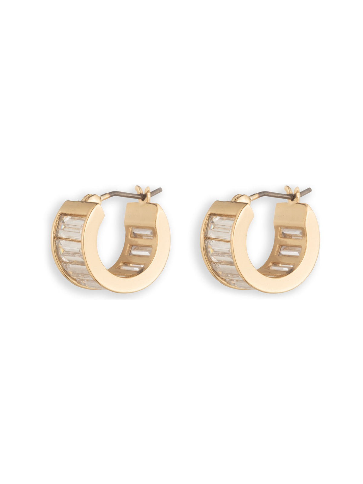 Cubic Zirconia Baguette Hoop Earrings