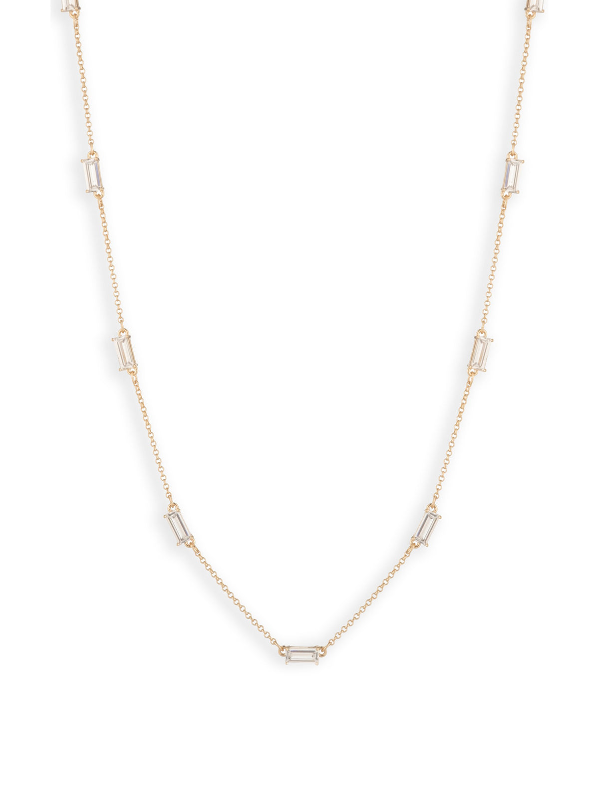 Cubic Zirconia Station Collar Necklace