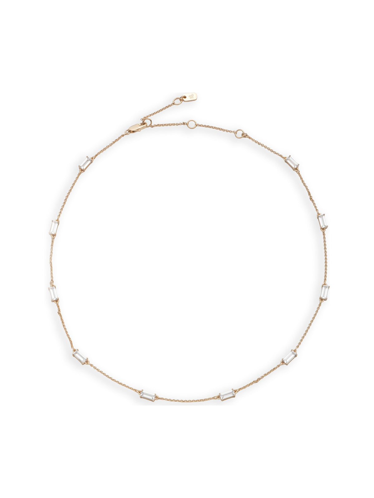 Cubic Zirconia Station Collar Necklace