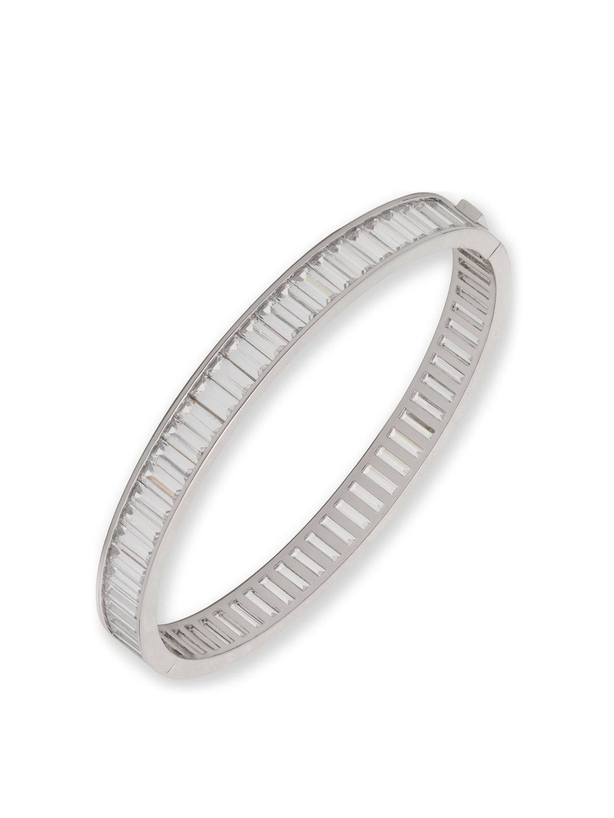Cubic Zirconia Bypass Cuff Bangle