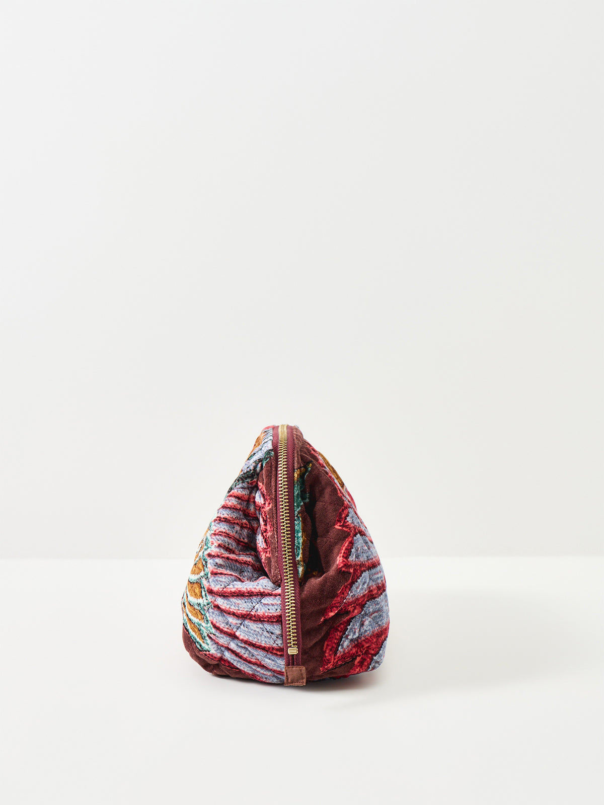 Organic Cotton Velvet Crane Pouch - Brown