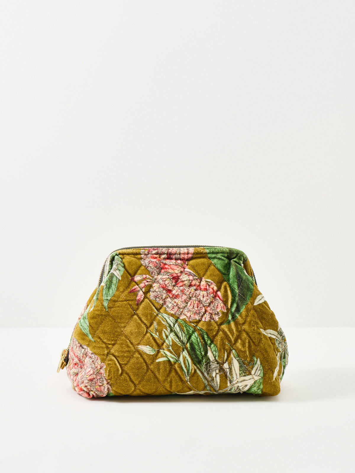 Organic Cotton Velvet Rhodoleia Pouch - Gold