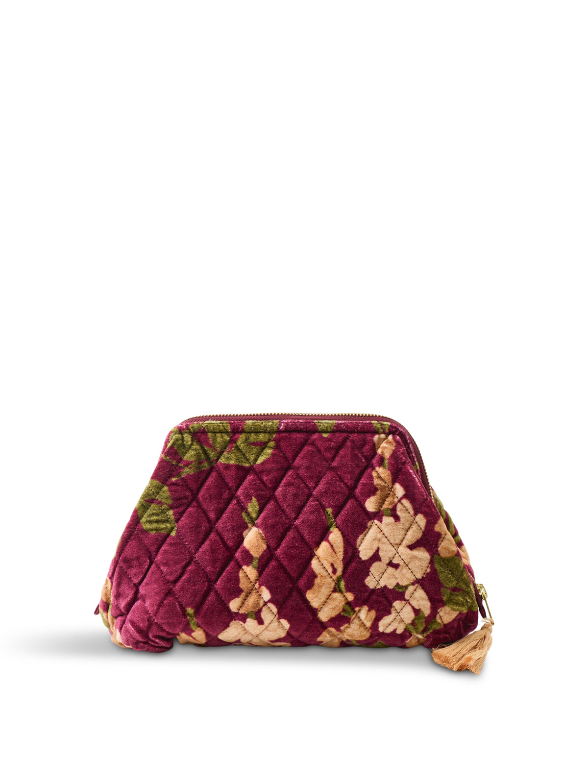 Organic Cotton Velvet Wisteria Pouch - Plum
