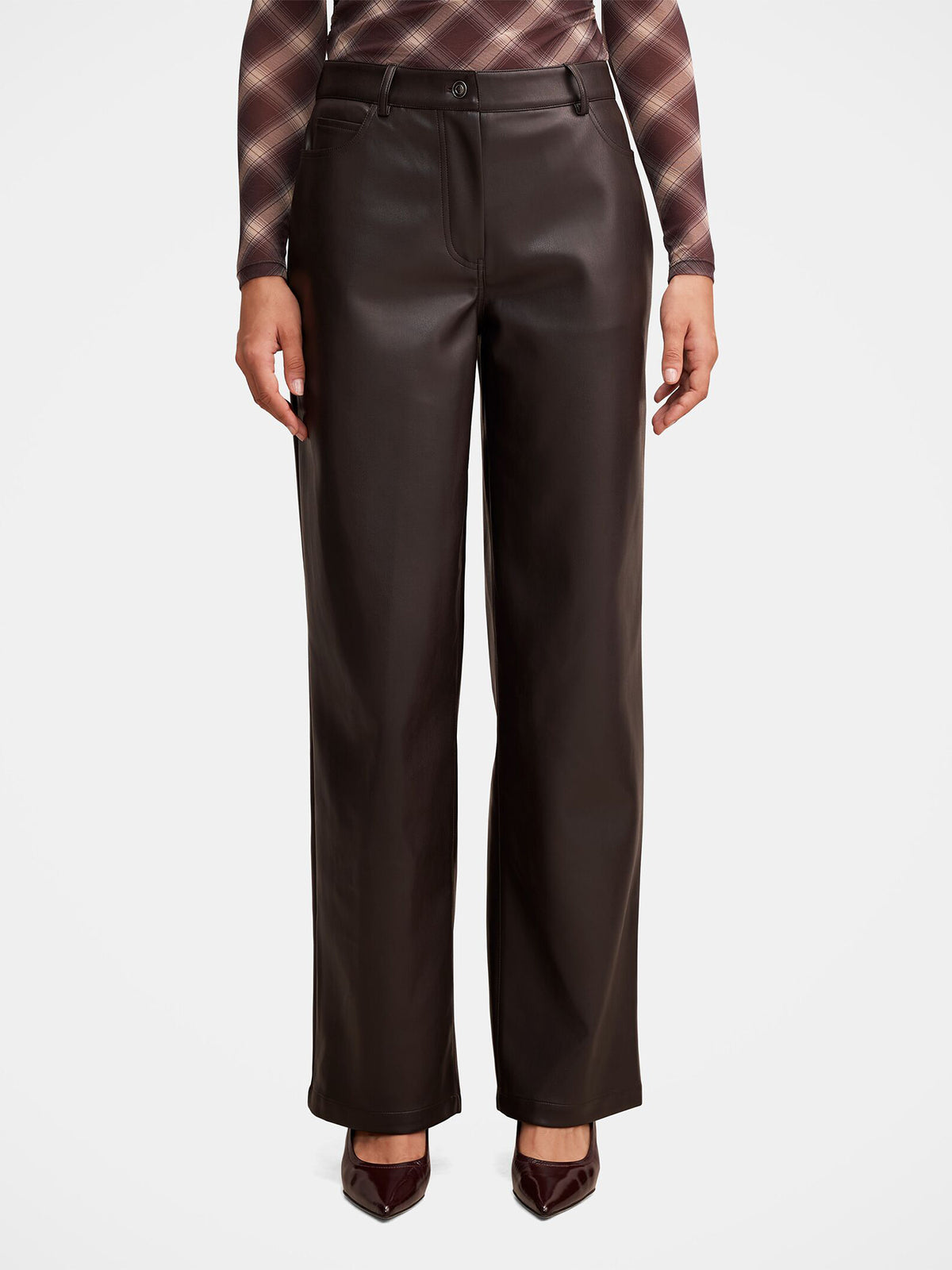 Cara Faux Leather Barrel Leg Trousers