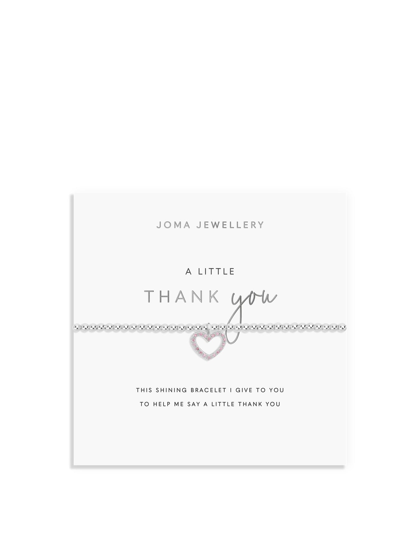 A Little Thank You Charm Bracelet Silver
