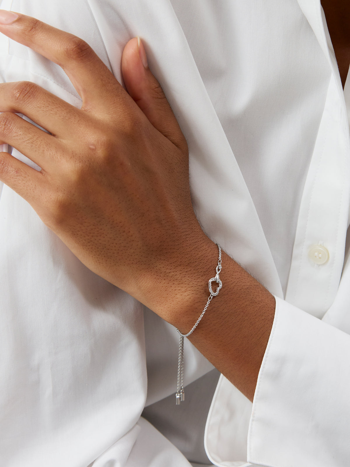 INFINITY:BRACELET SIMPLE CRY/RHS M (Silver)