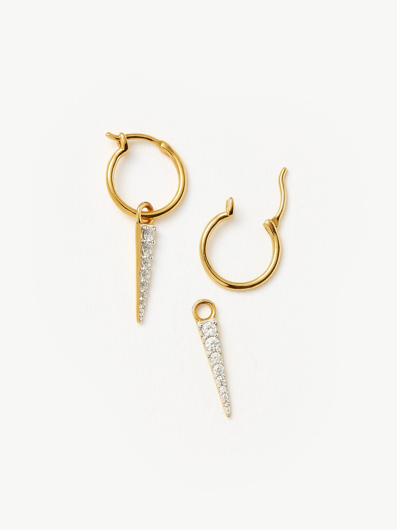 Mini Pave Dagger Charm Hoops