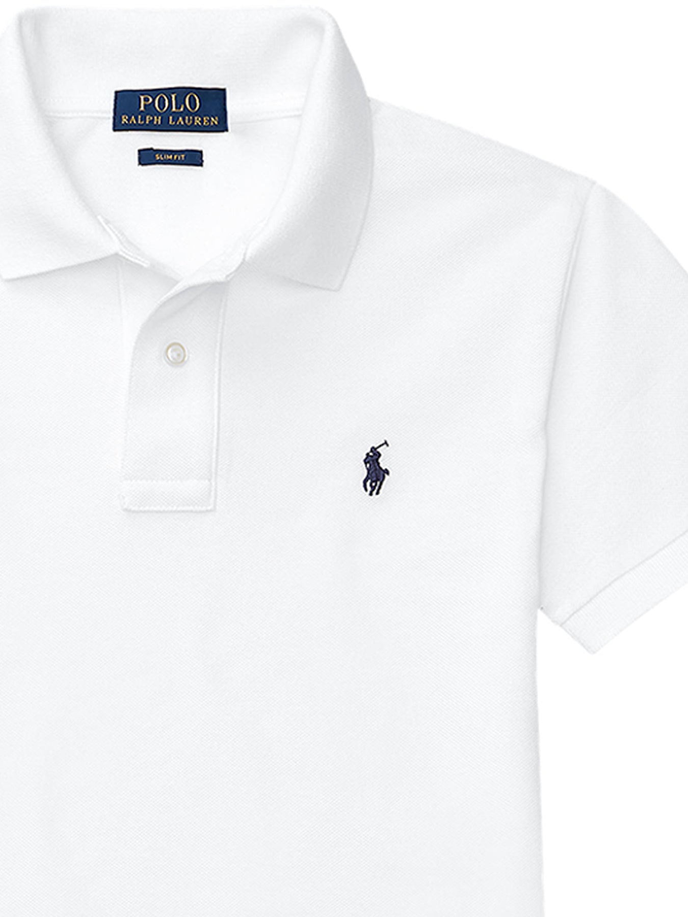 Kids' Slim Fit Cotton Polo White