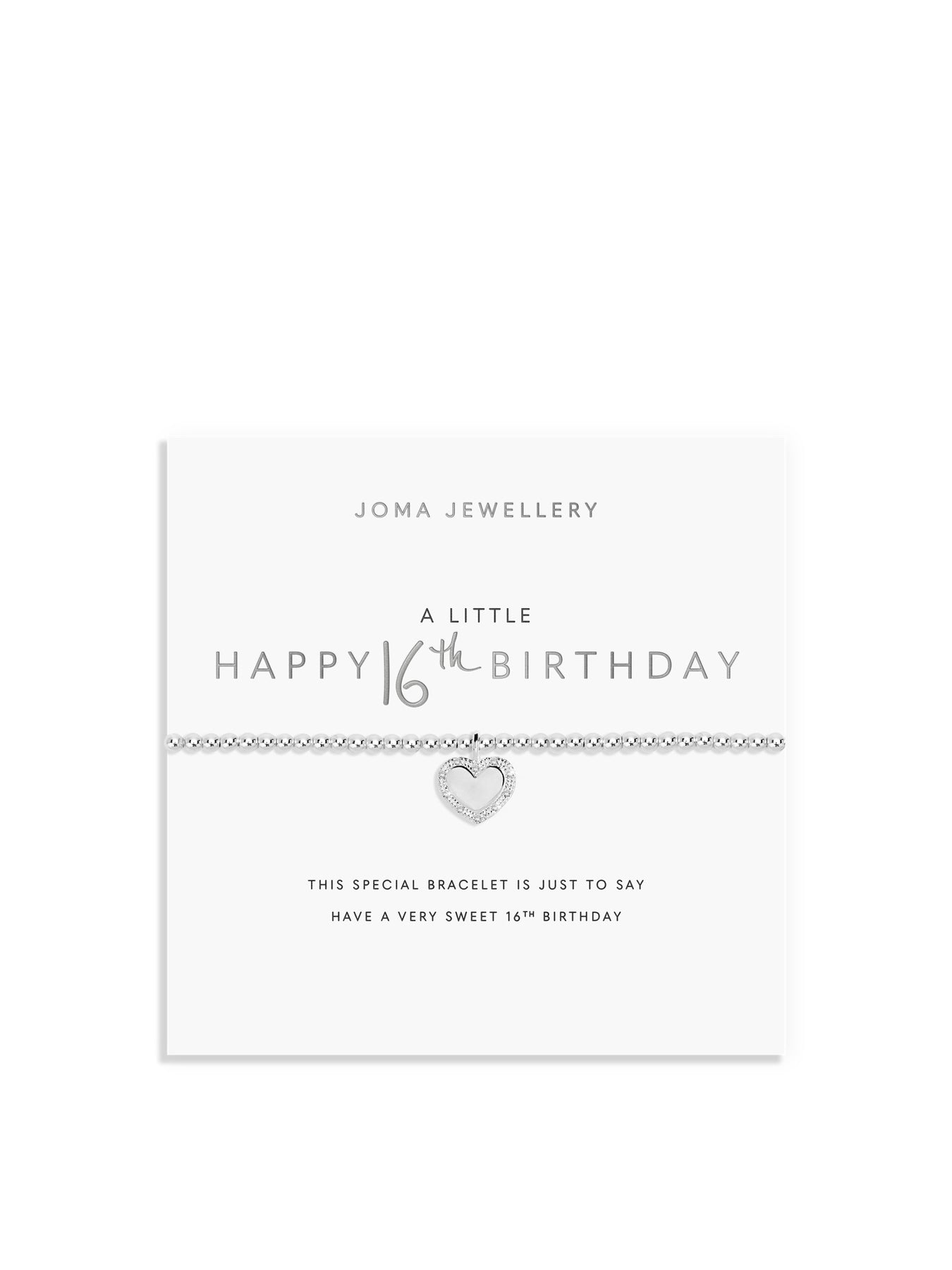 A Little Happy Sweet 16th Birthday Charm Bracelet Silver