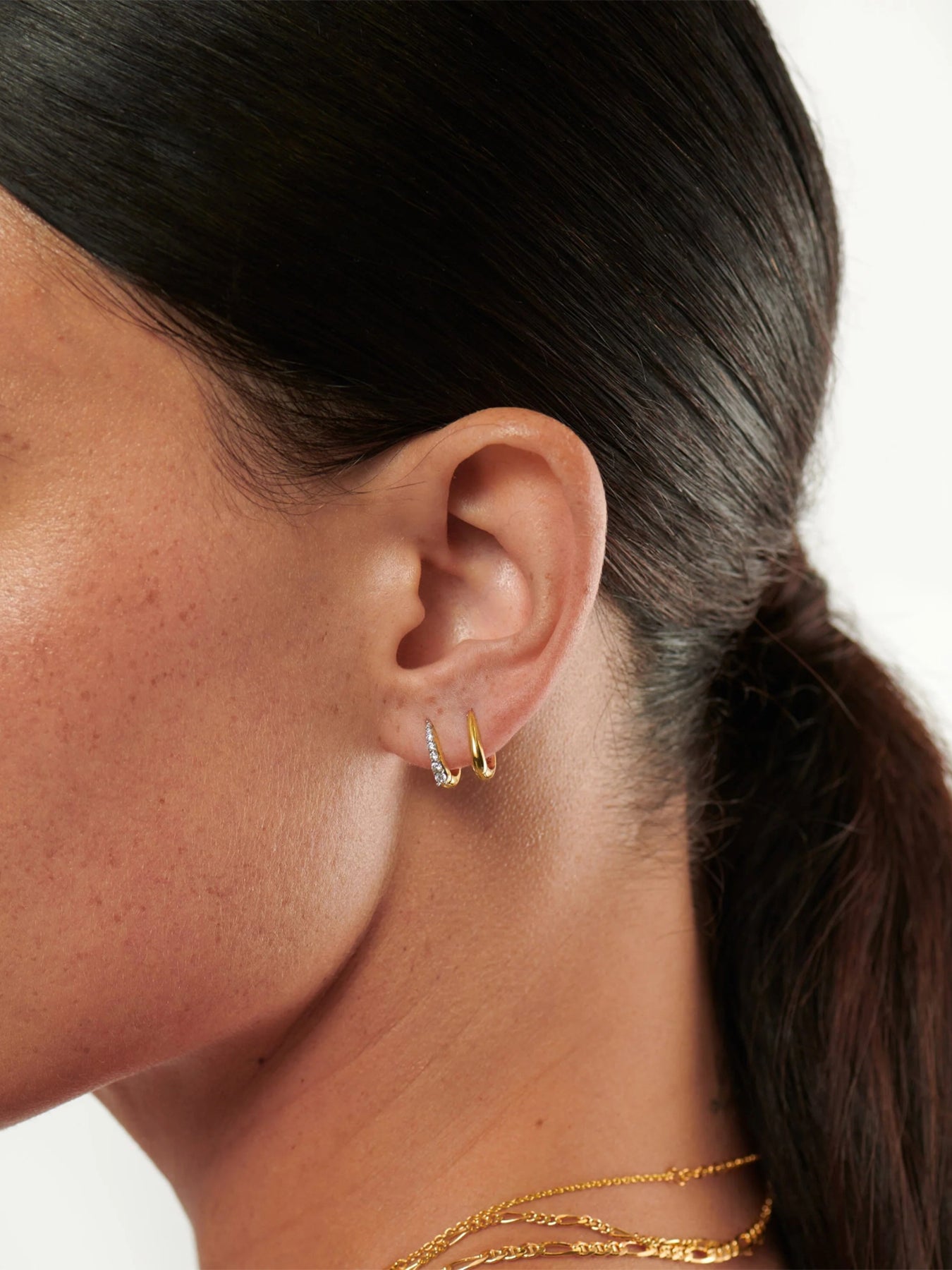 Pave Claw Huggie Earrings Gold