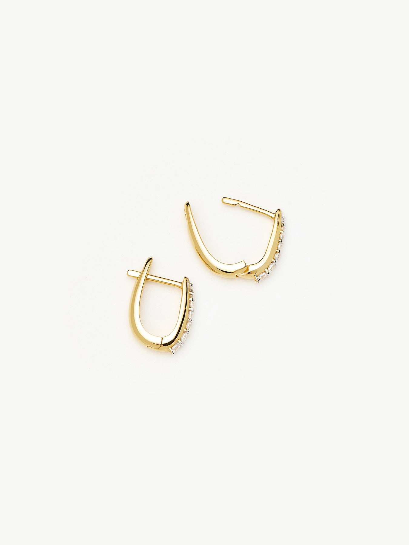 Pave Claw Huggie Earrings Gold