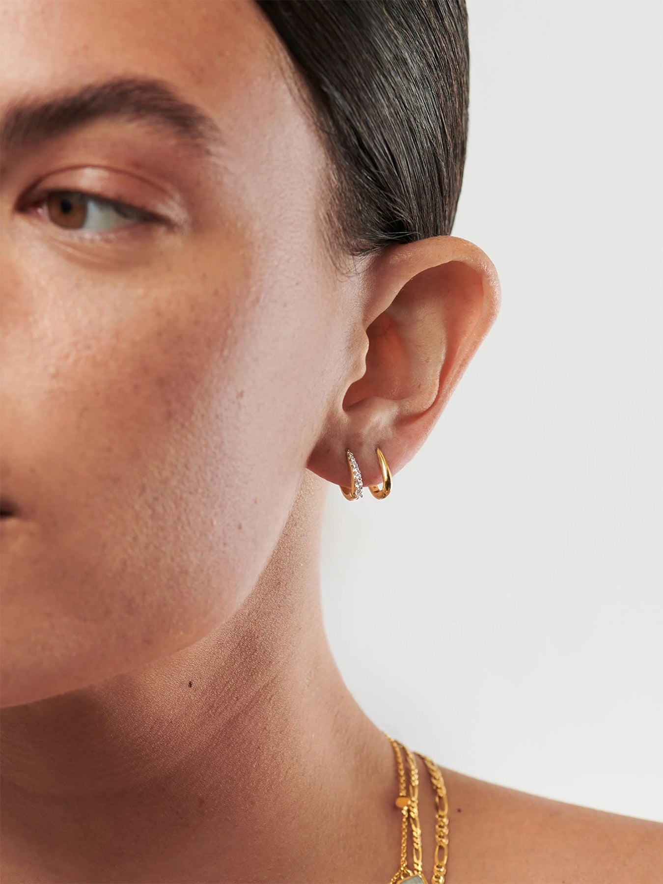 Pave Claw Huggie Earrings Gold