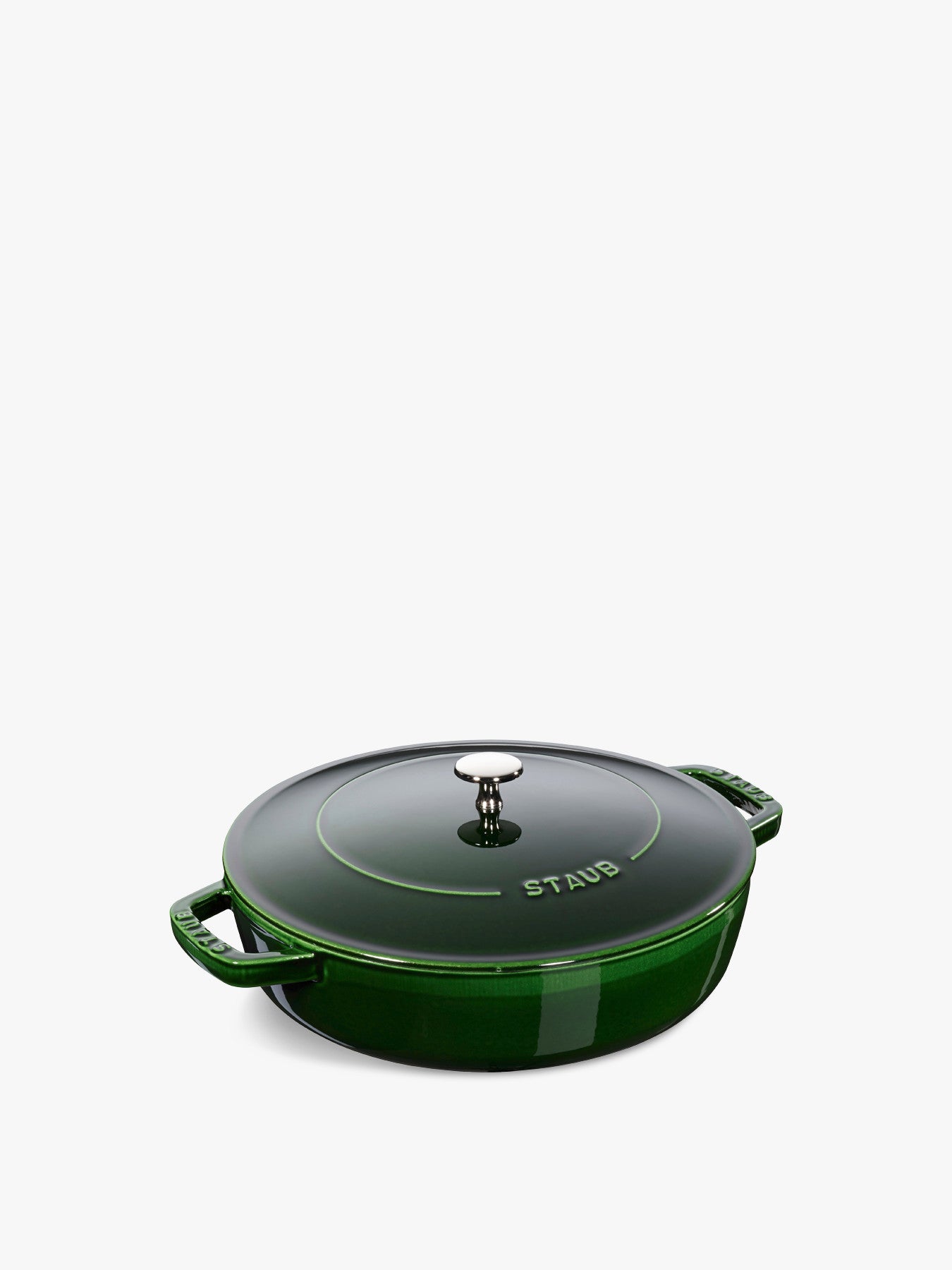 Round Cast Iron Saute Pan Chistera with Lid Basil 28cm
