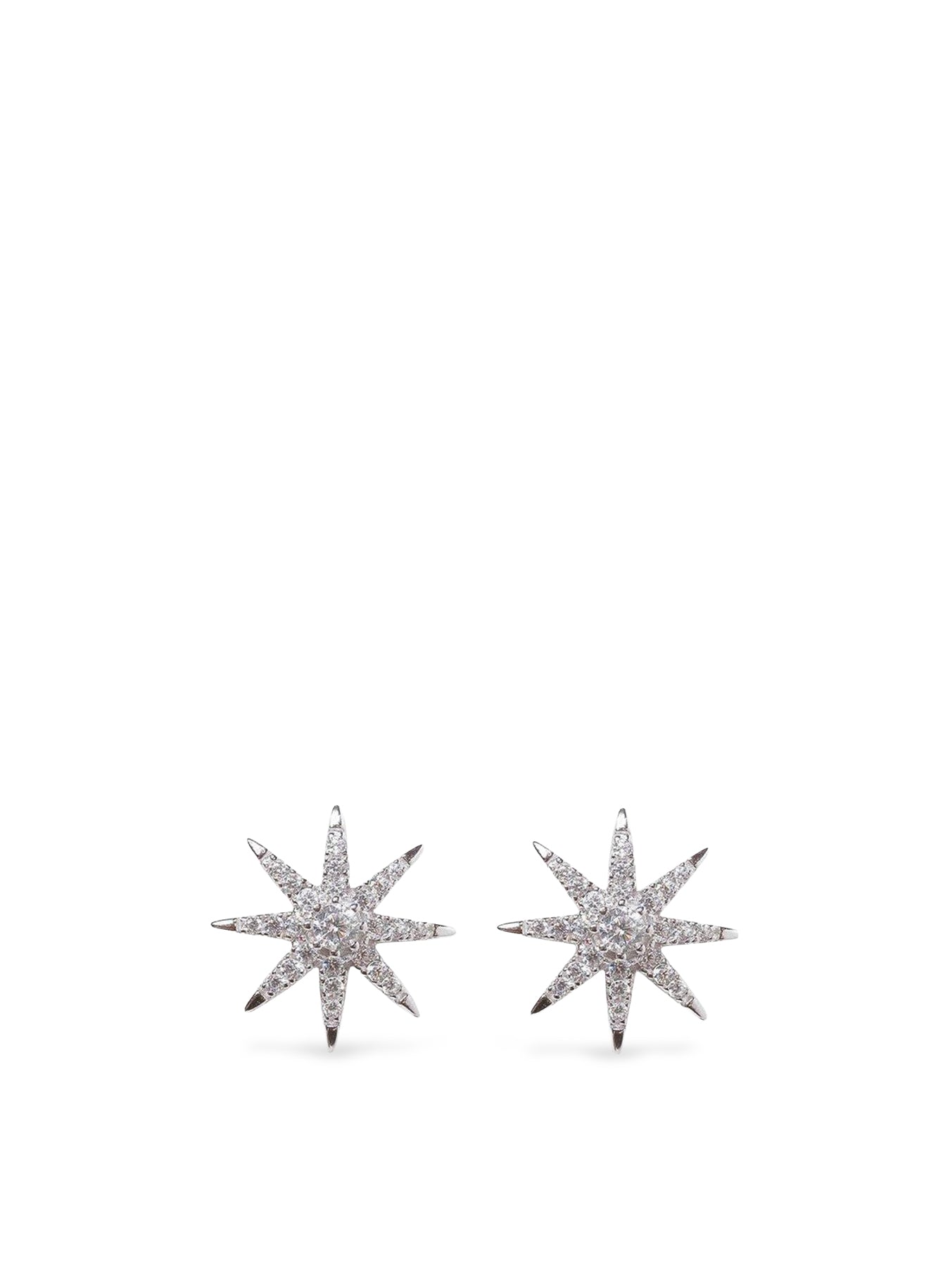 Vega Stud Earrings White Gold Plated Sterling Silver