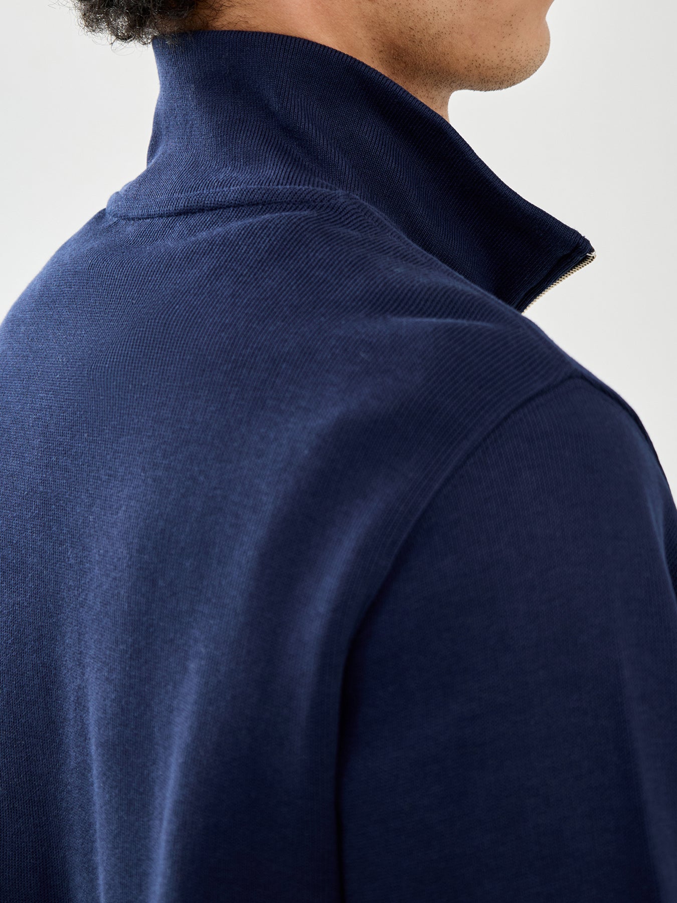 Zip Collar Cotton Sweatshirt