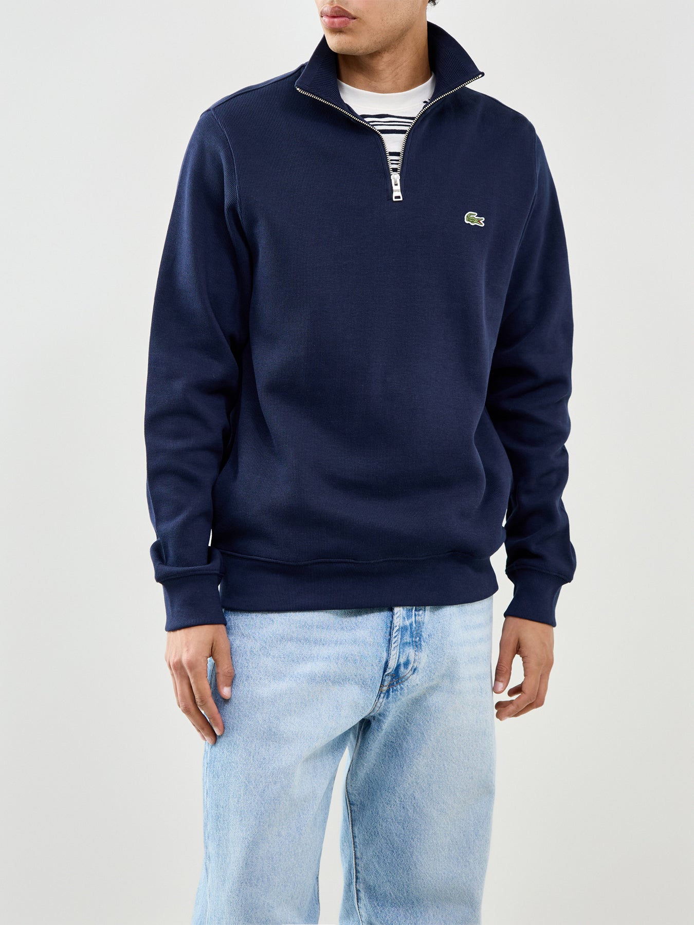 Zip Collar Cotton Sweatshirt