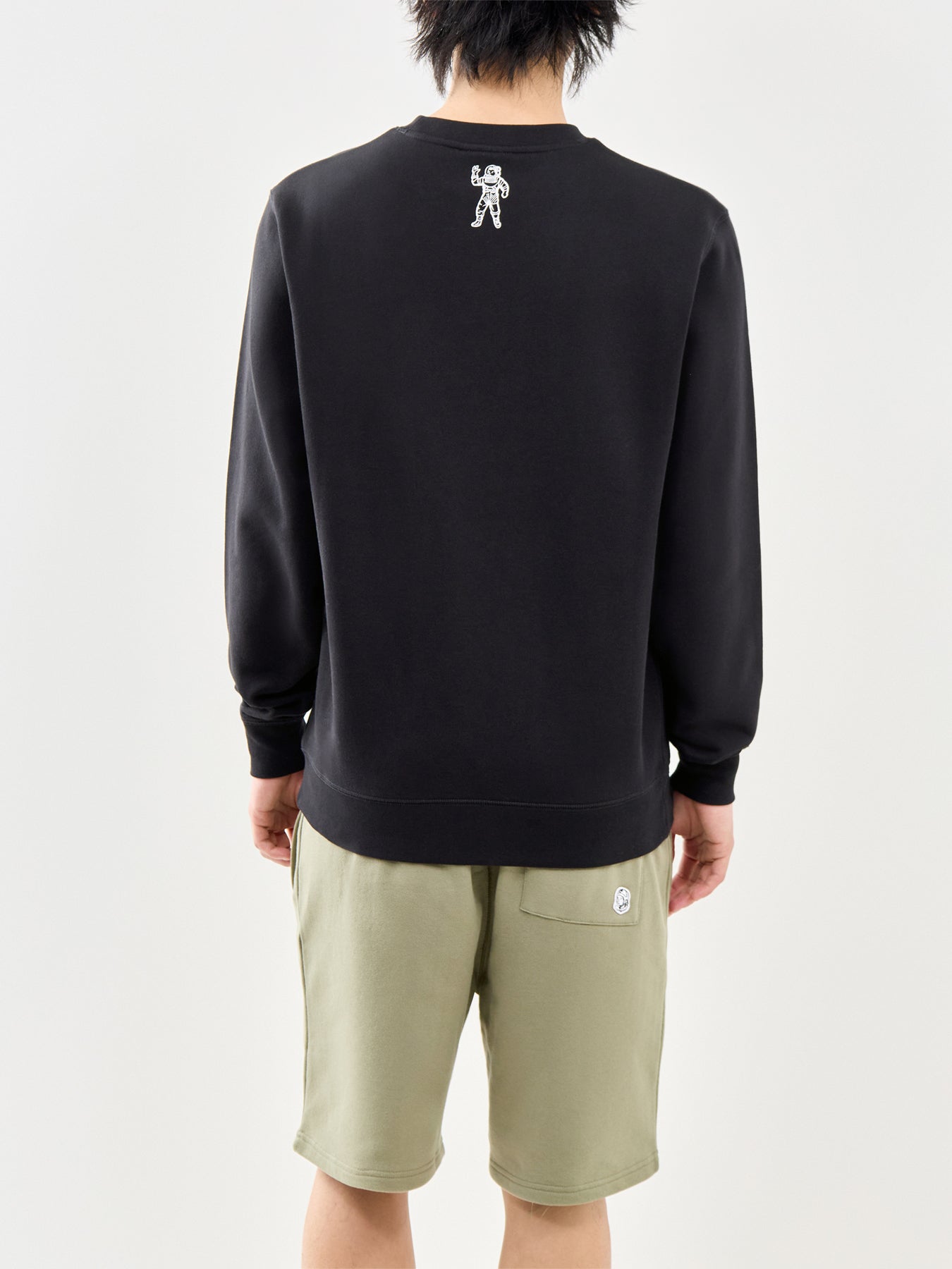 Small Arch Logo Cotton Crewneck Sweatshirt Black
