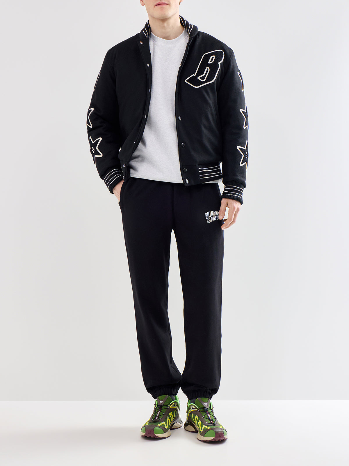 Small Arch Logo Cotton Jogger Bottoms Black