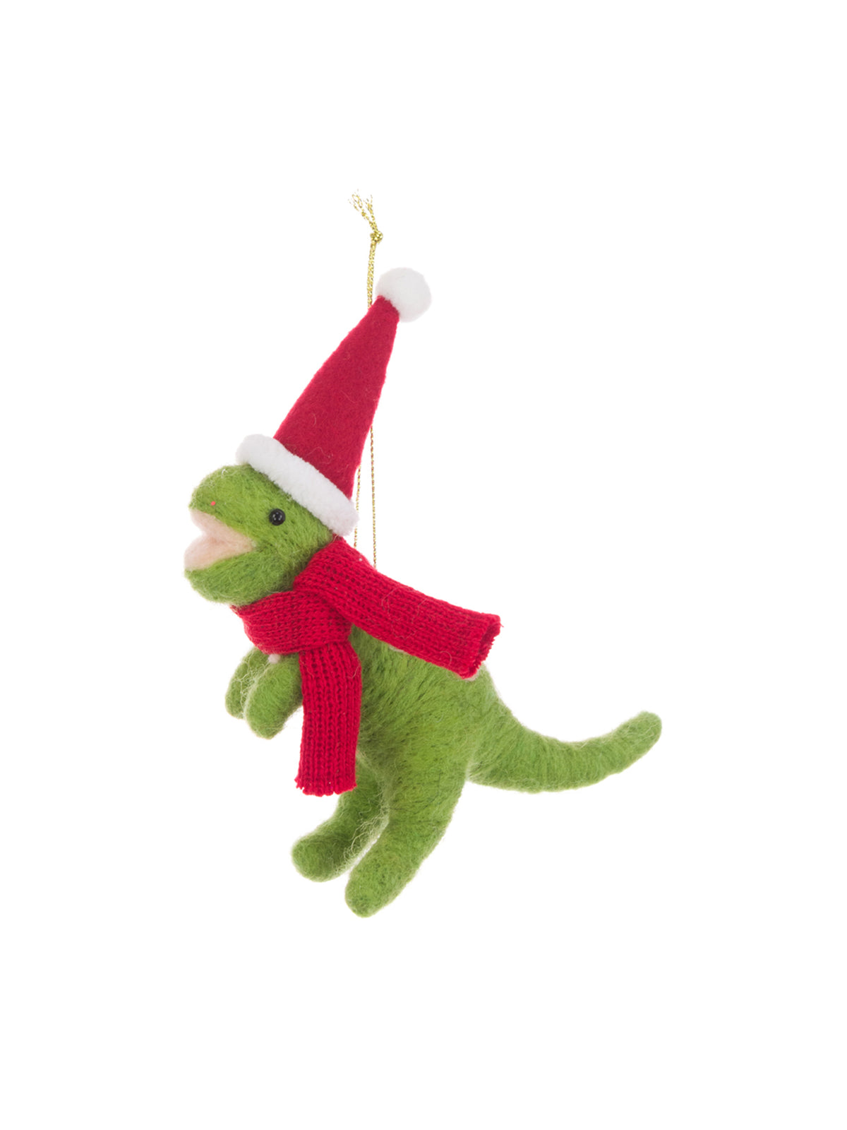Felt Dinosaur Hanging Decoration 14cm - Green
