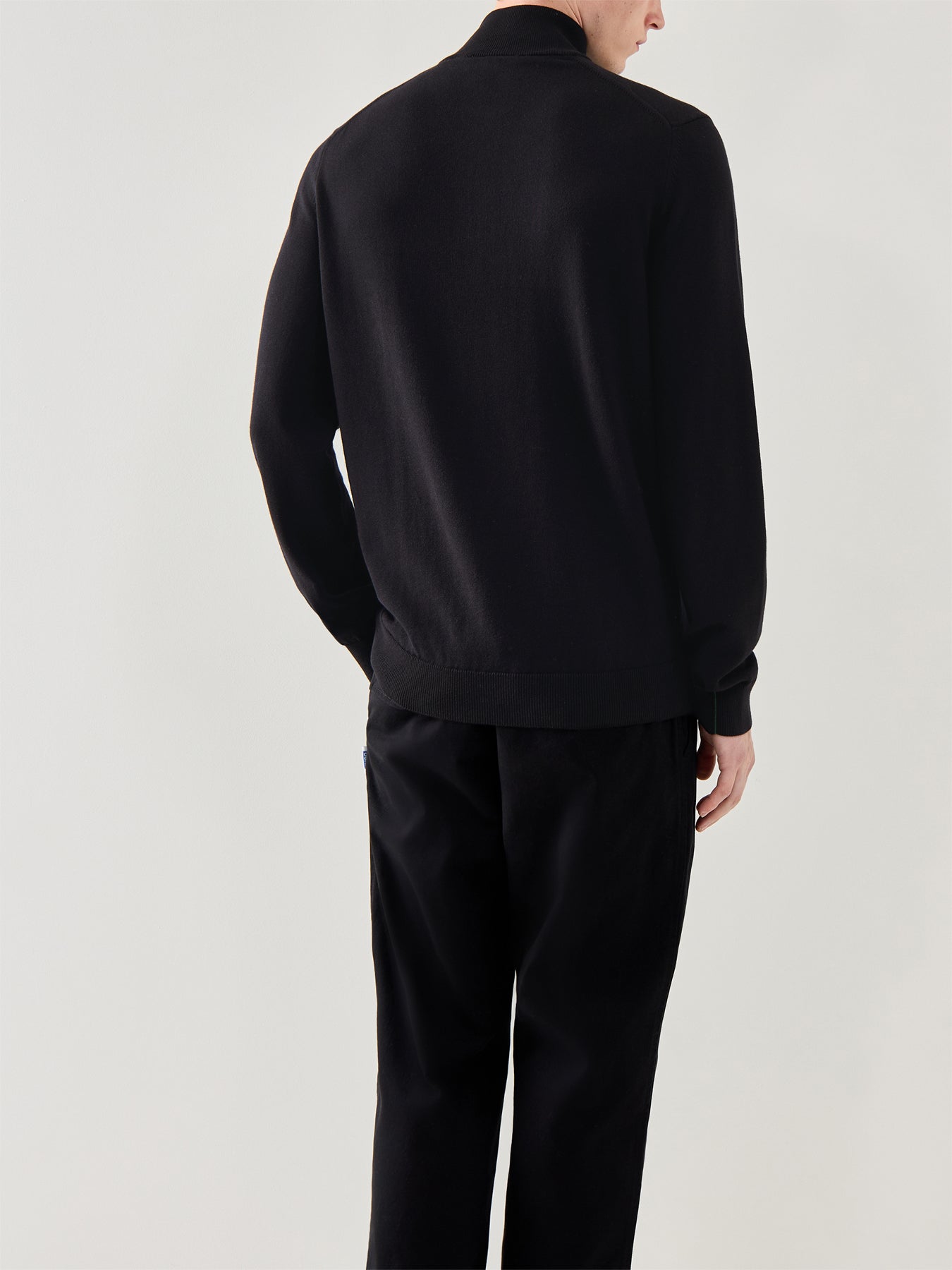 Half Zip Organic Cotton Knitwear Black