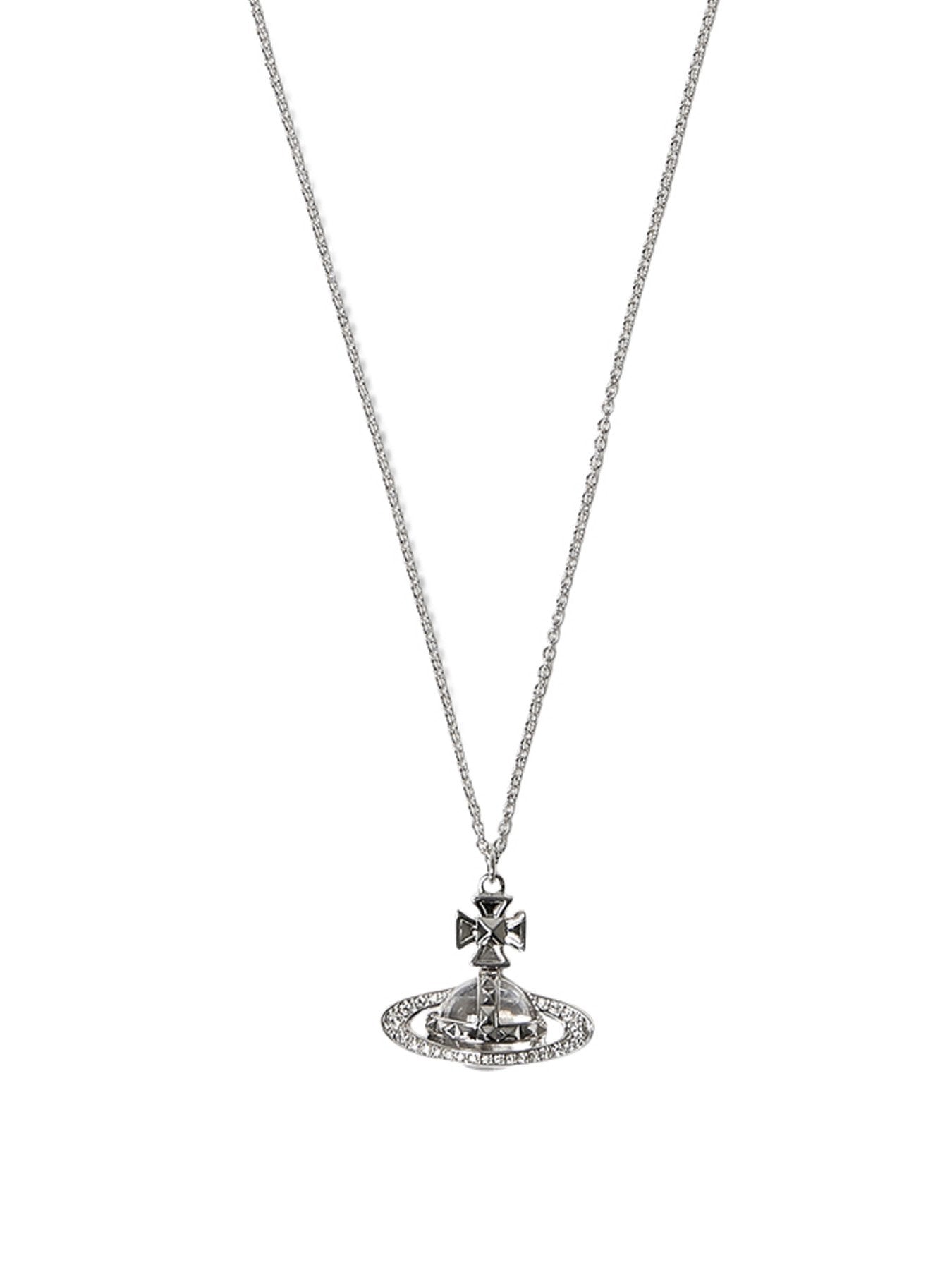 Pina Small Bas Relief Pendant Platinum/Crystal