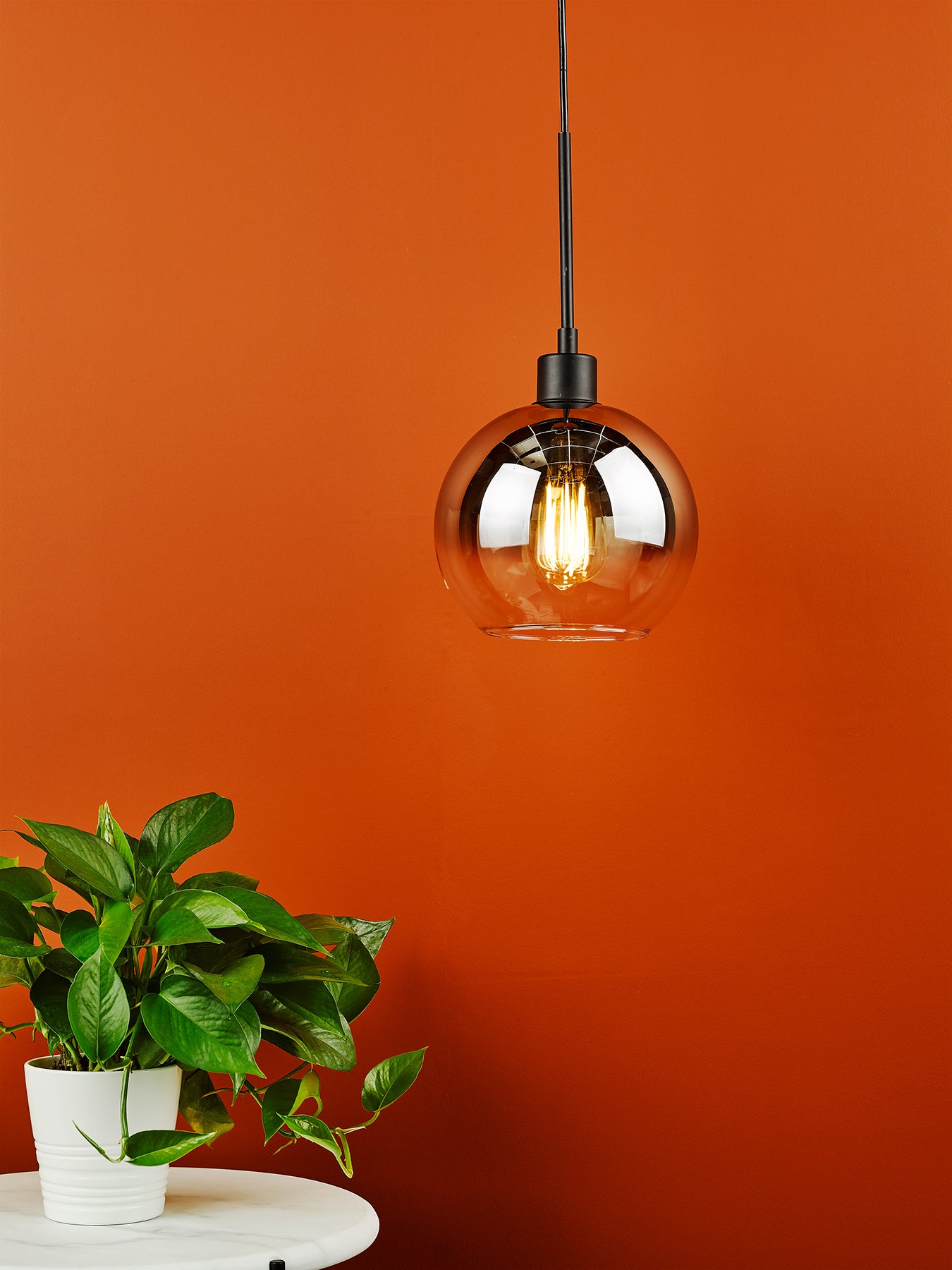 Lycia Ombre Glass Single Pendant Light Black