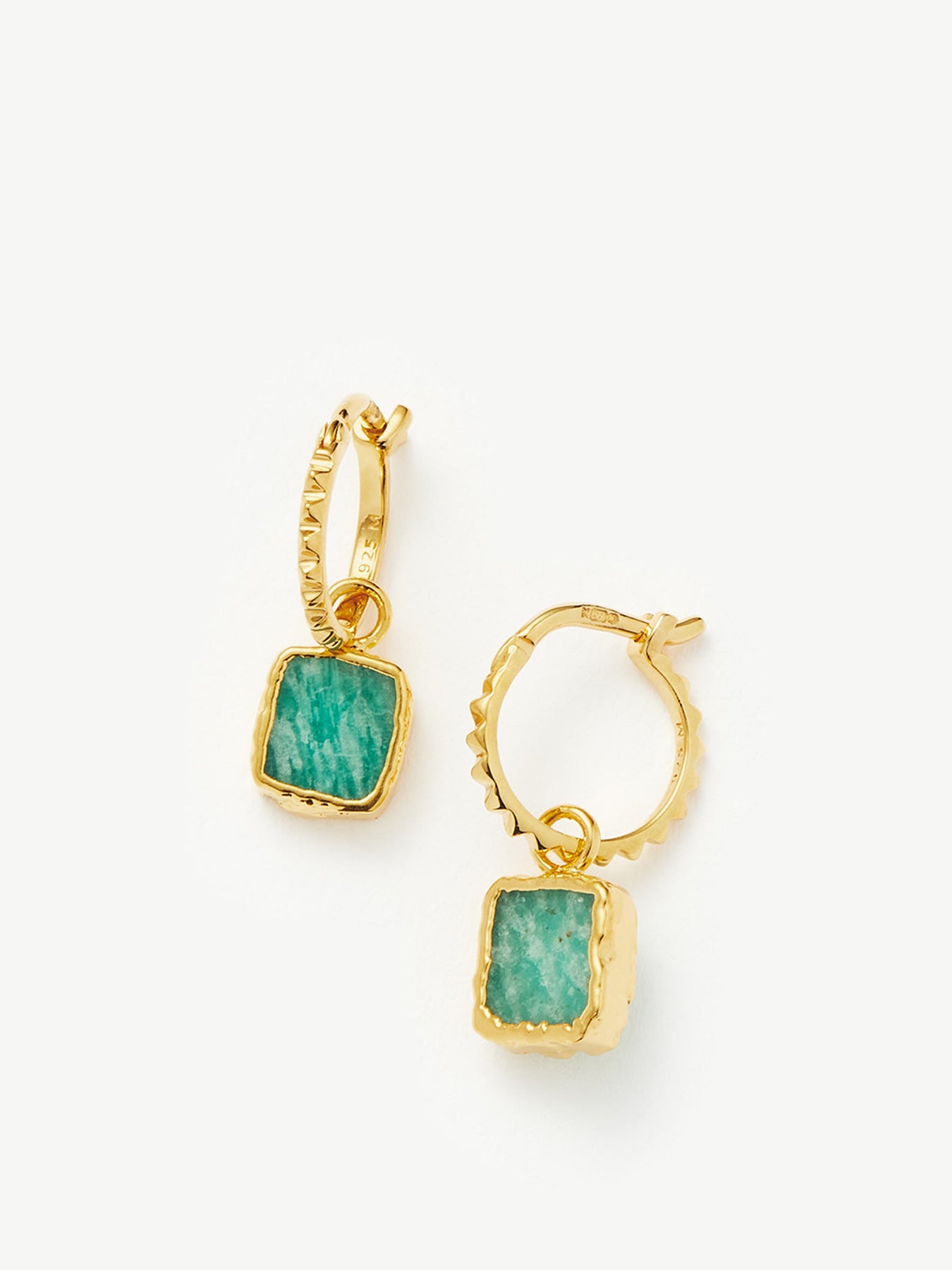 Amazonite Mini Charm Pyramid Hoops