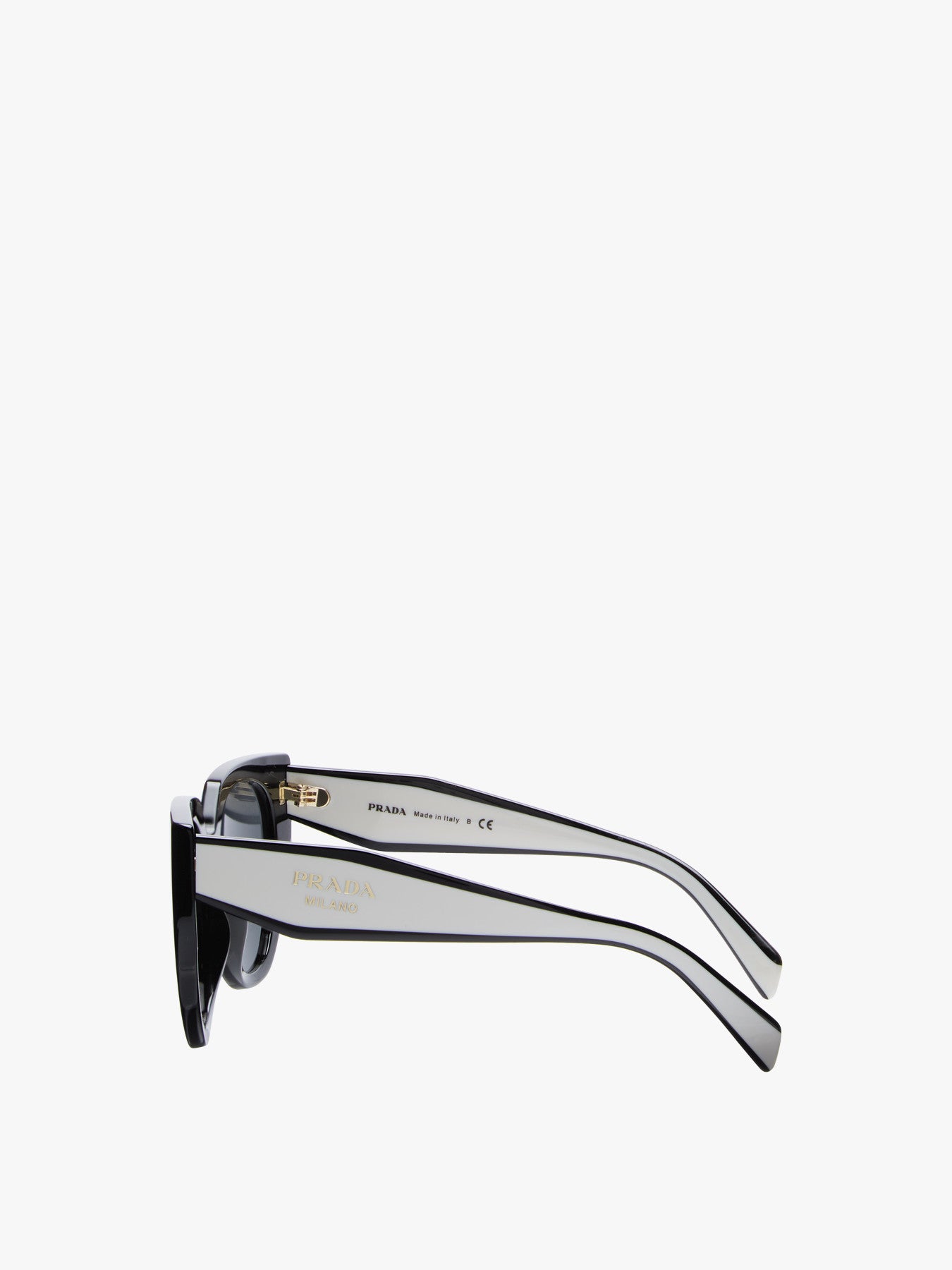 PR 14WS Round Cat Eye Contrast Arm Sunglasses