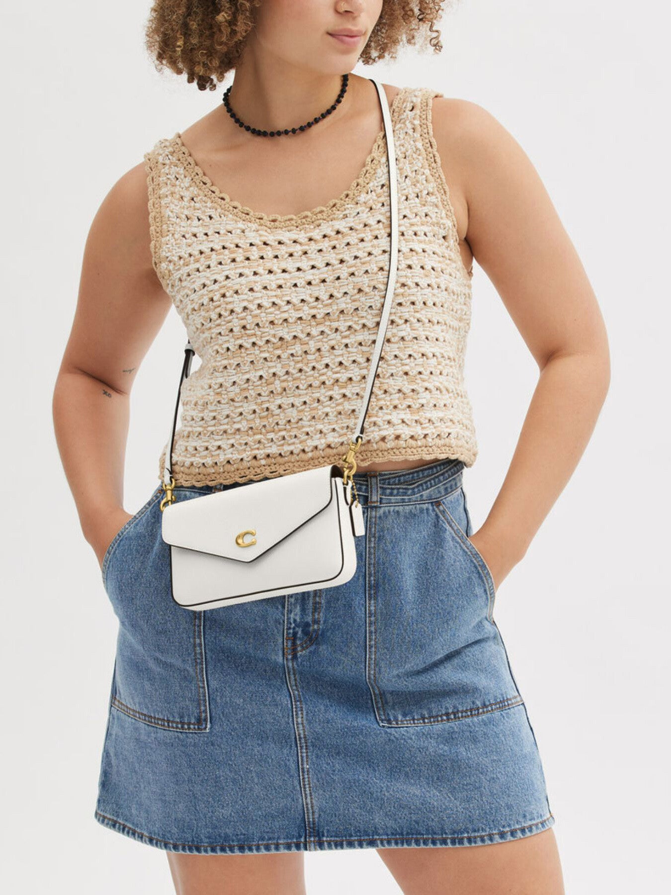 Wyn Leather Crossbody Bag Chalk