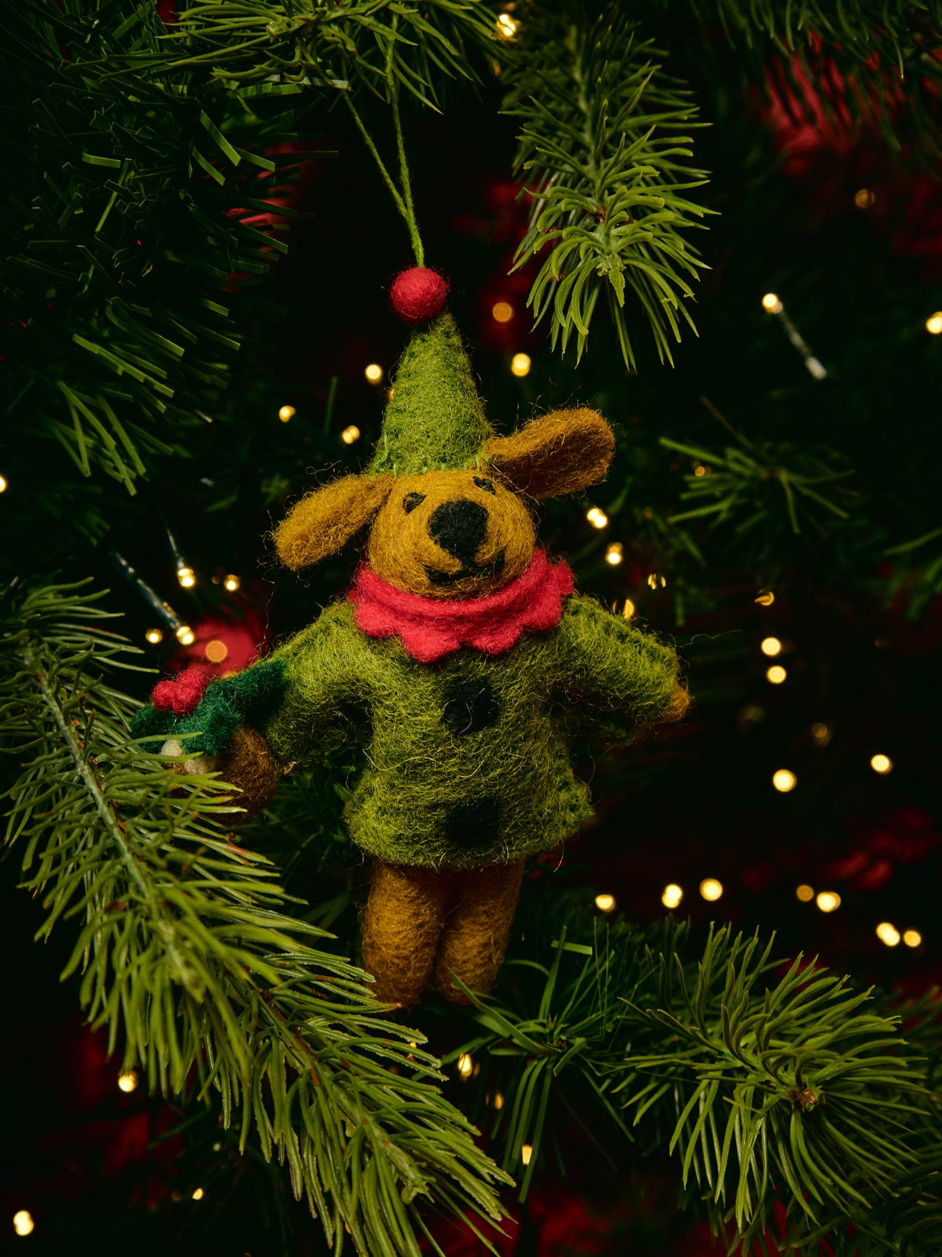 Bernard the Dog Felt Christmas Tree Hanging Decoration