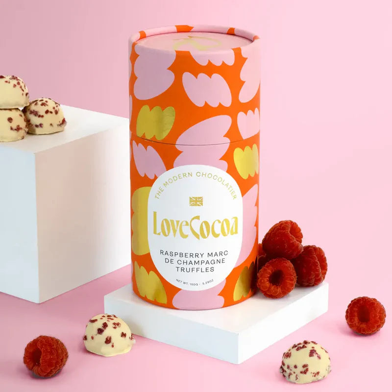 Raspberry Champagne Truffles 150g