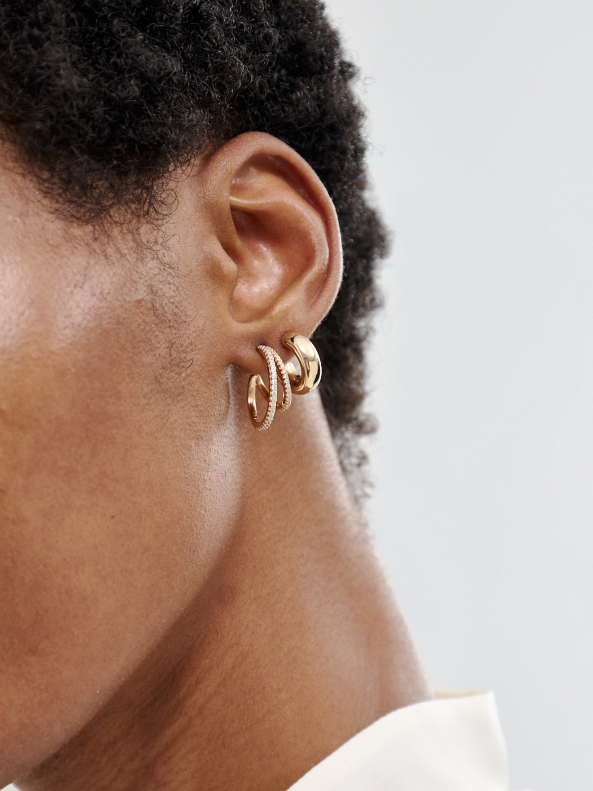 Illusion Crystal Hoops 18kt Gold