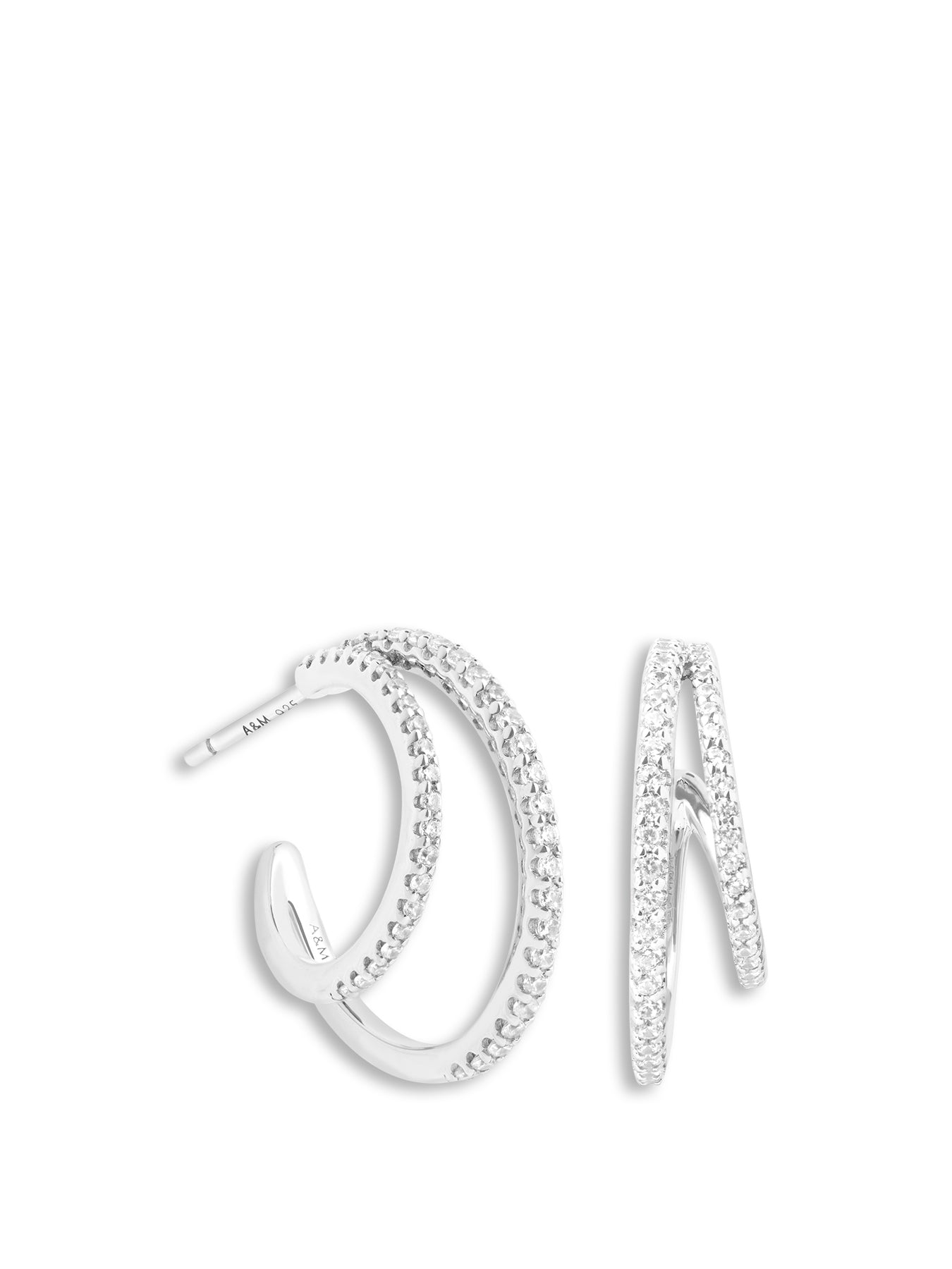 Illusion Crystal Hoops in Silver