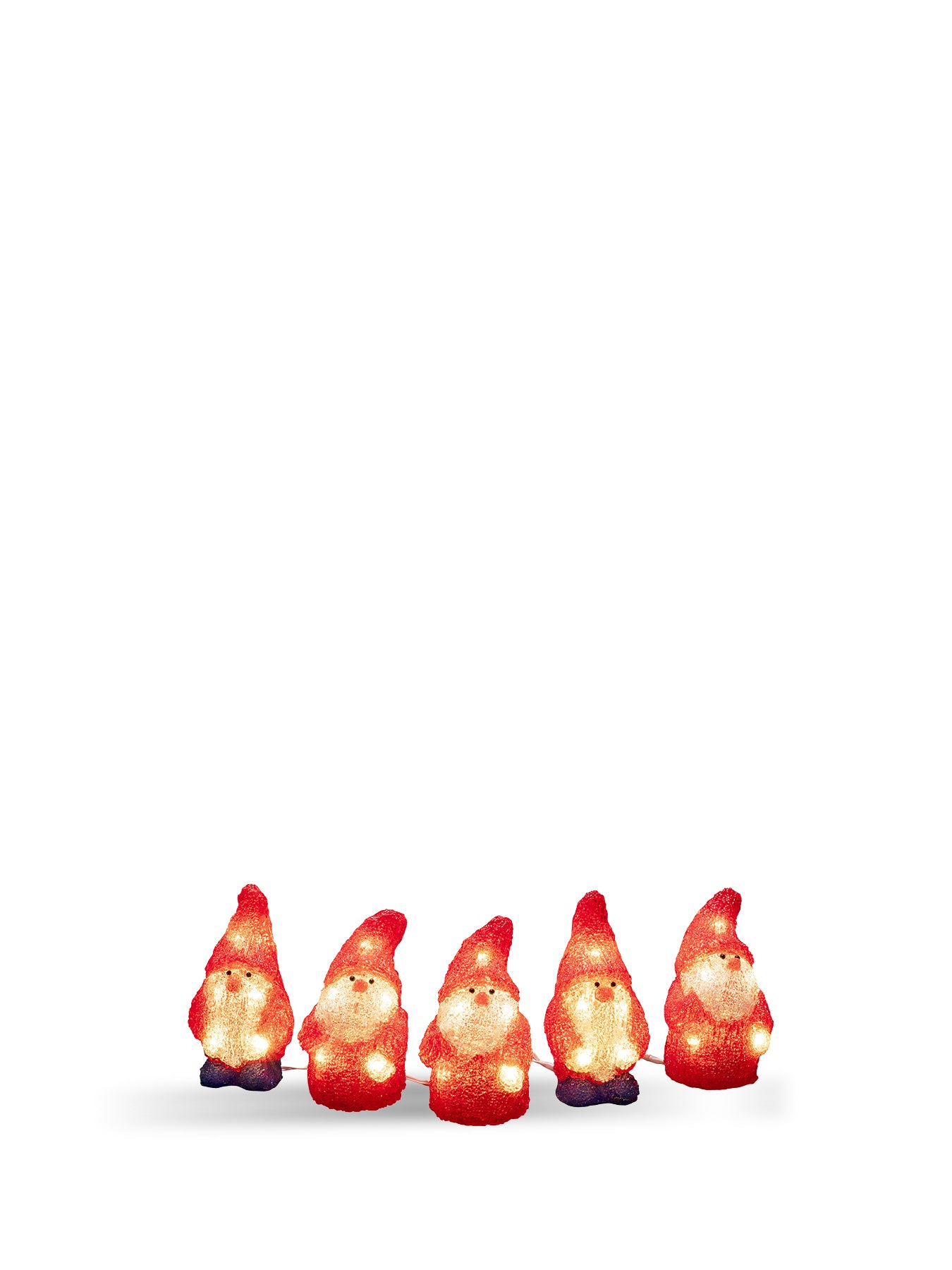 Acrylic Santa LED Lightset 5 Piece Warm White