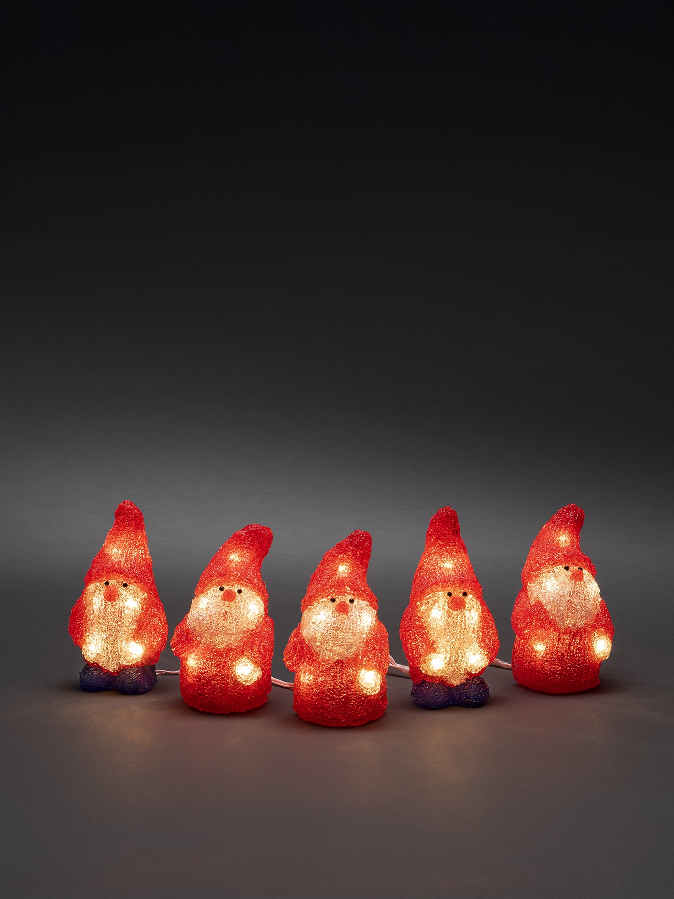 Acrylic Santa LED Lightset 5 Piece Warm White