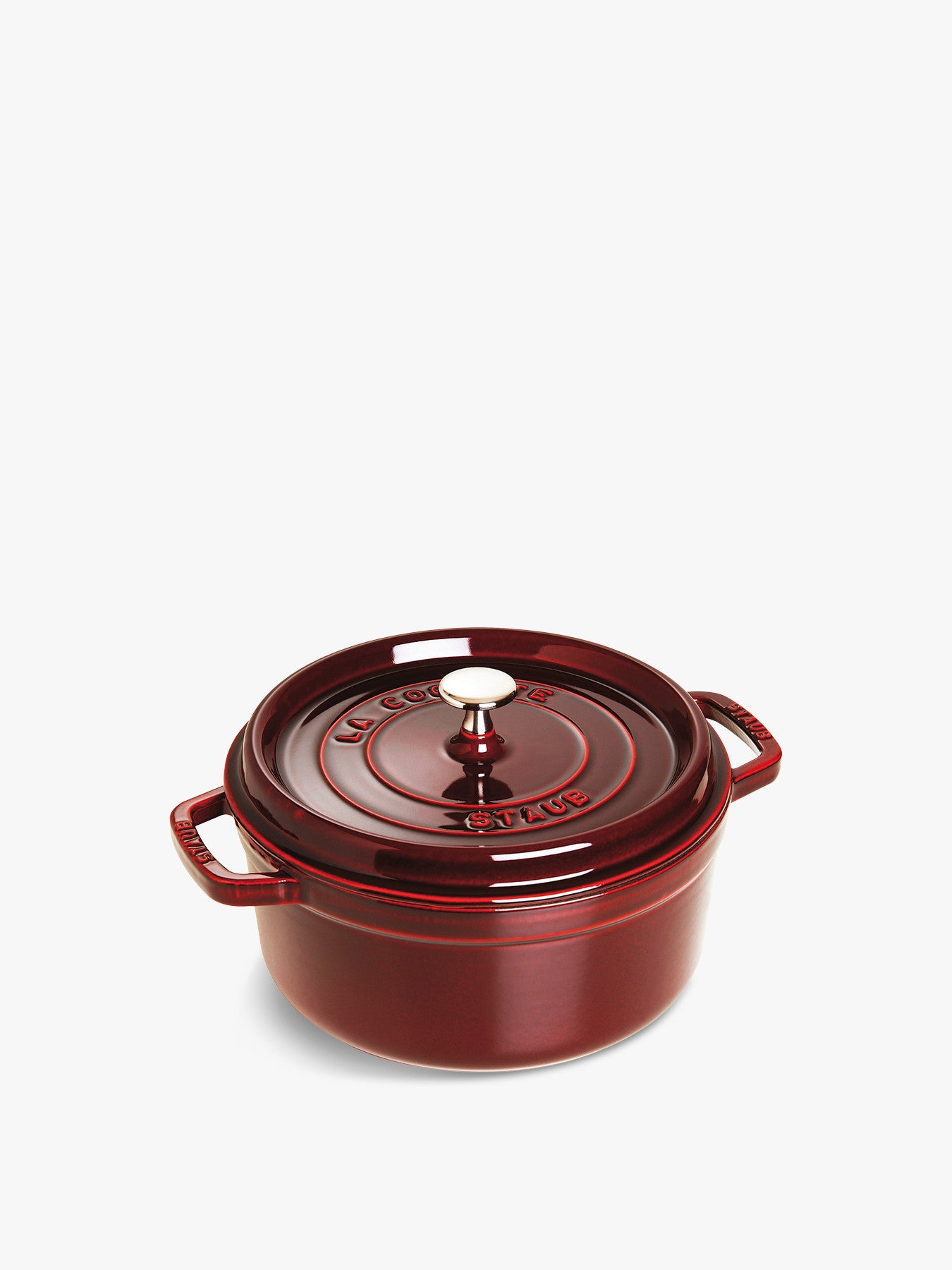 Round Cast Iron Cocotte Grenadine Red 24cm