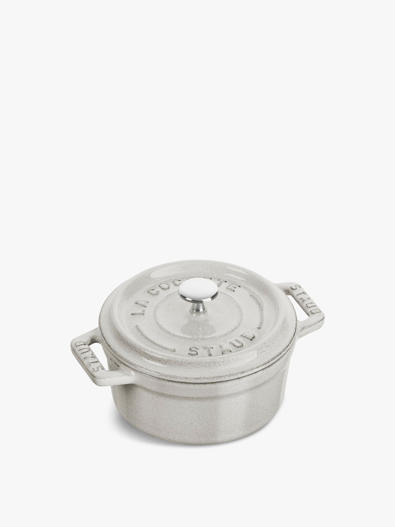 Round Cast Iron Mini Cocotte White Truffle 10cm