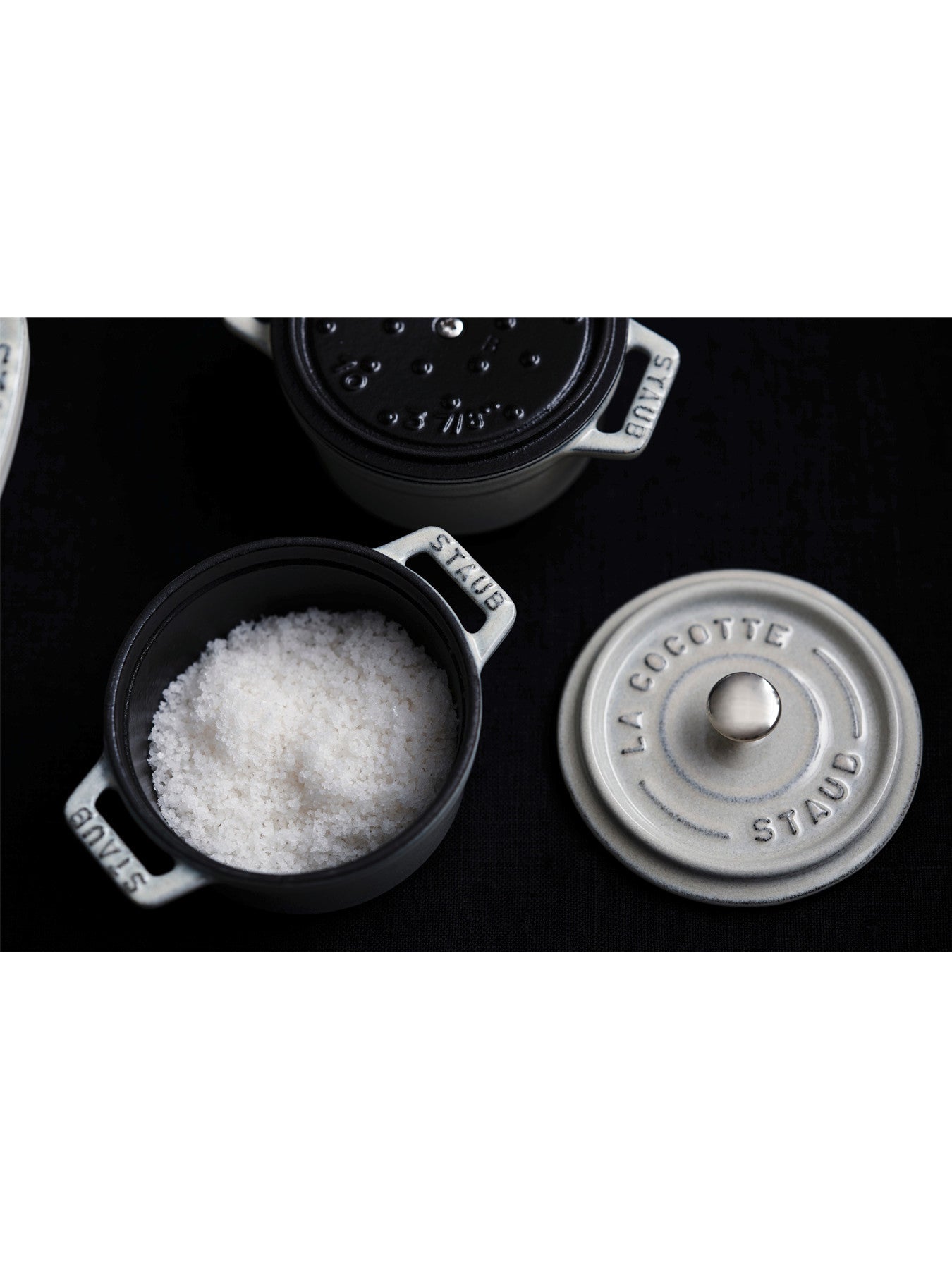Round Cast Iron Mini Cocotte White Truffle 10cm